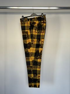 Hot Topic High Waist Yellow/Black Plaid Pants, XS