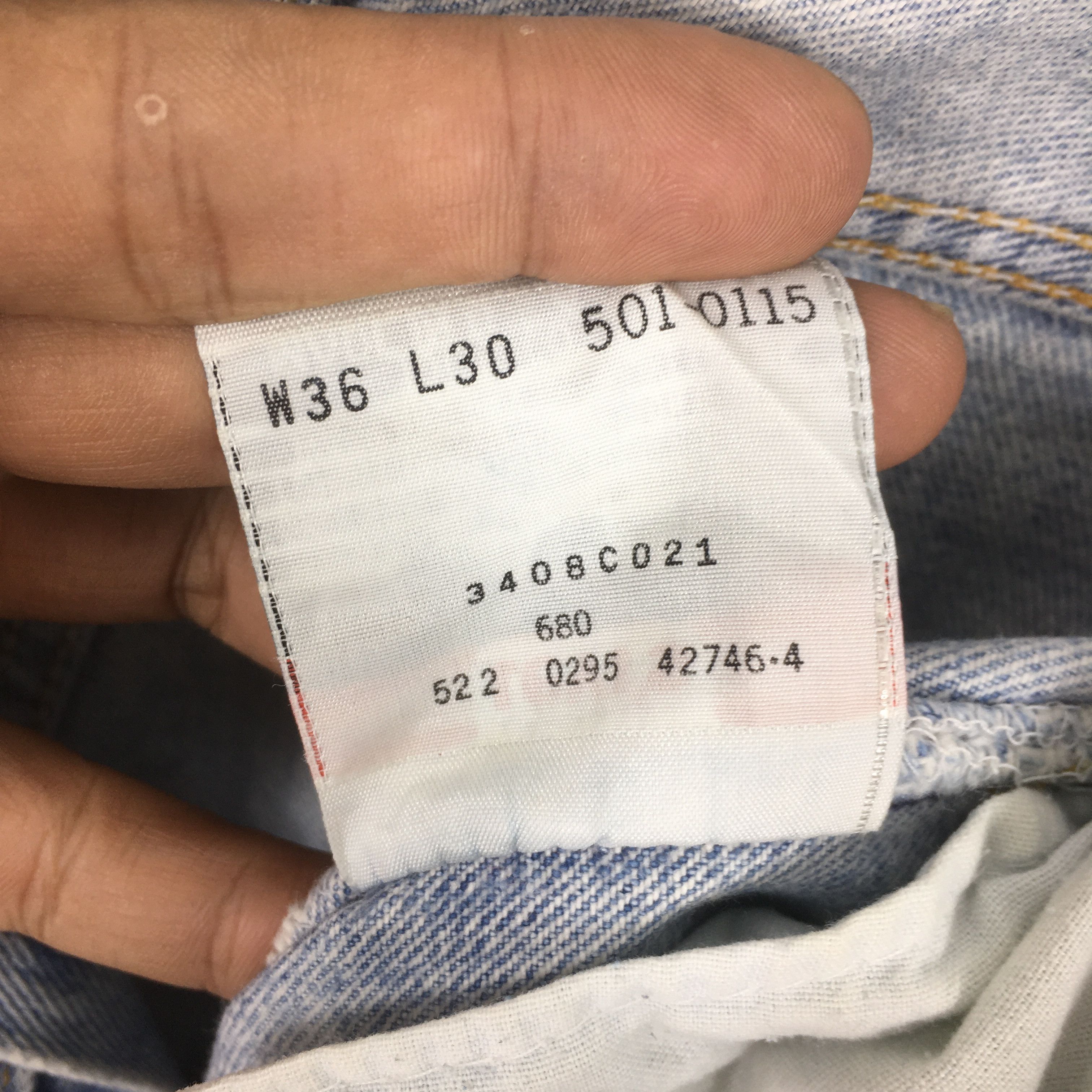 Size 34x29 Vintage 90s Levi's 501 Faded Pale Blue Jeans