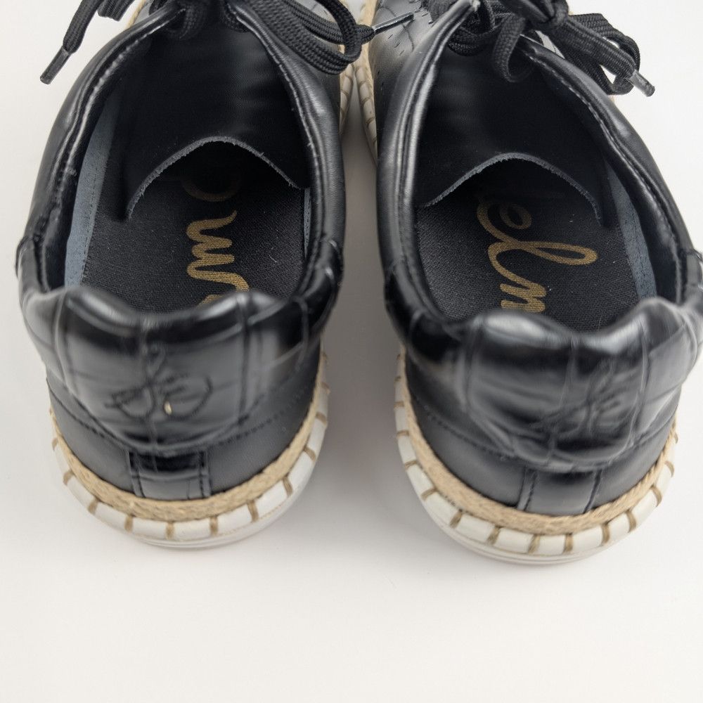 Sam Edelman Sam Edelman Black Faux Leather Espadrille Platform Sneakers Size US 8 / IT 38 - 5 Thumbnail
