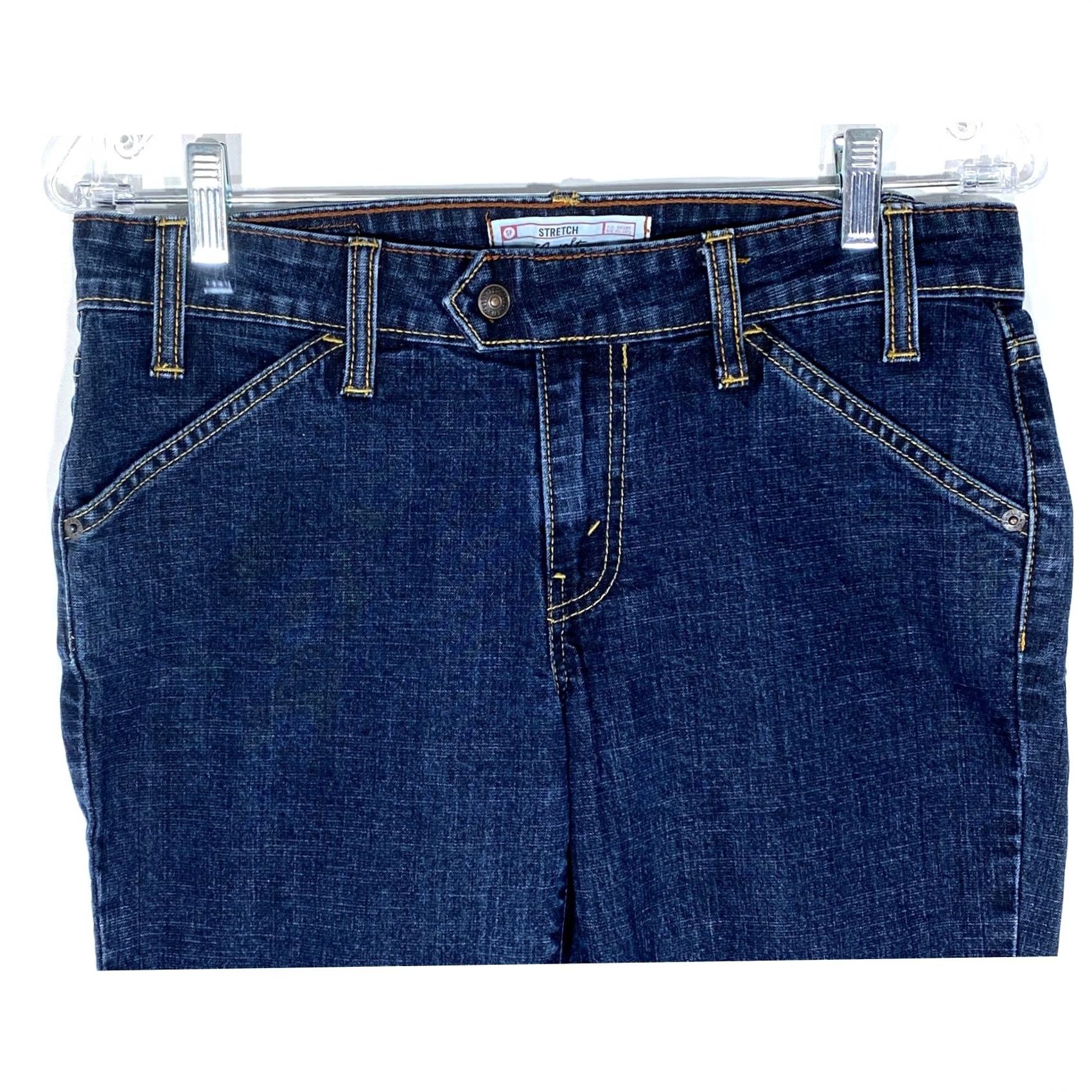 Vintage Levis Levi Strauss Signature Jeans Bootcut Juniors 7 Dark Wash Stretch Womens Size 28" / US 6 / IT 42 - 3 Thumbnail