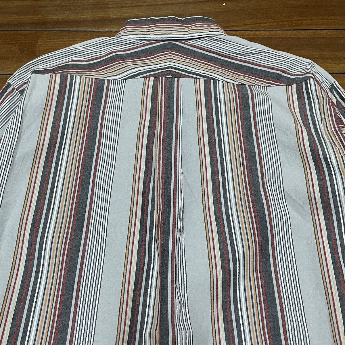 Japanese Brand × Sugar Cane × Toyo Enterprises Rare Design Vintage Brand Sugar Cane Toyo Stripe Shirt 1990s Size US M / EU 48-50 / 2 - 4 Thumbnail