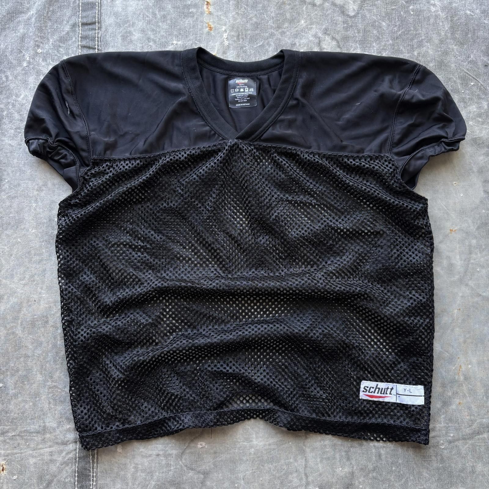 Schott Vintage Y2K Schutt Black Blank Grunge Mesh Football Jersey Size US M / EU 48-50 / 2 - 1 Thumbnail