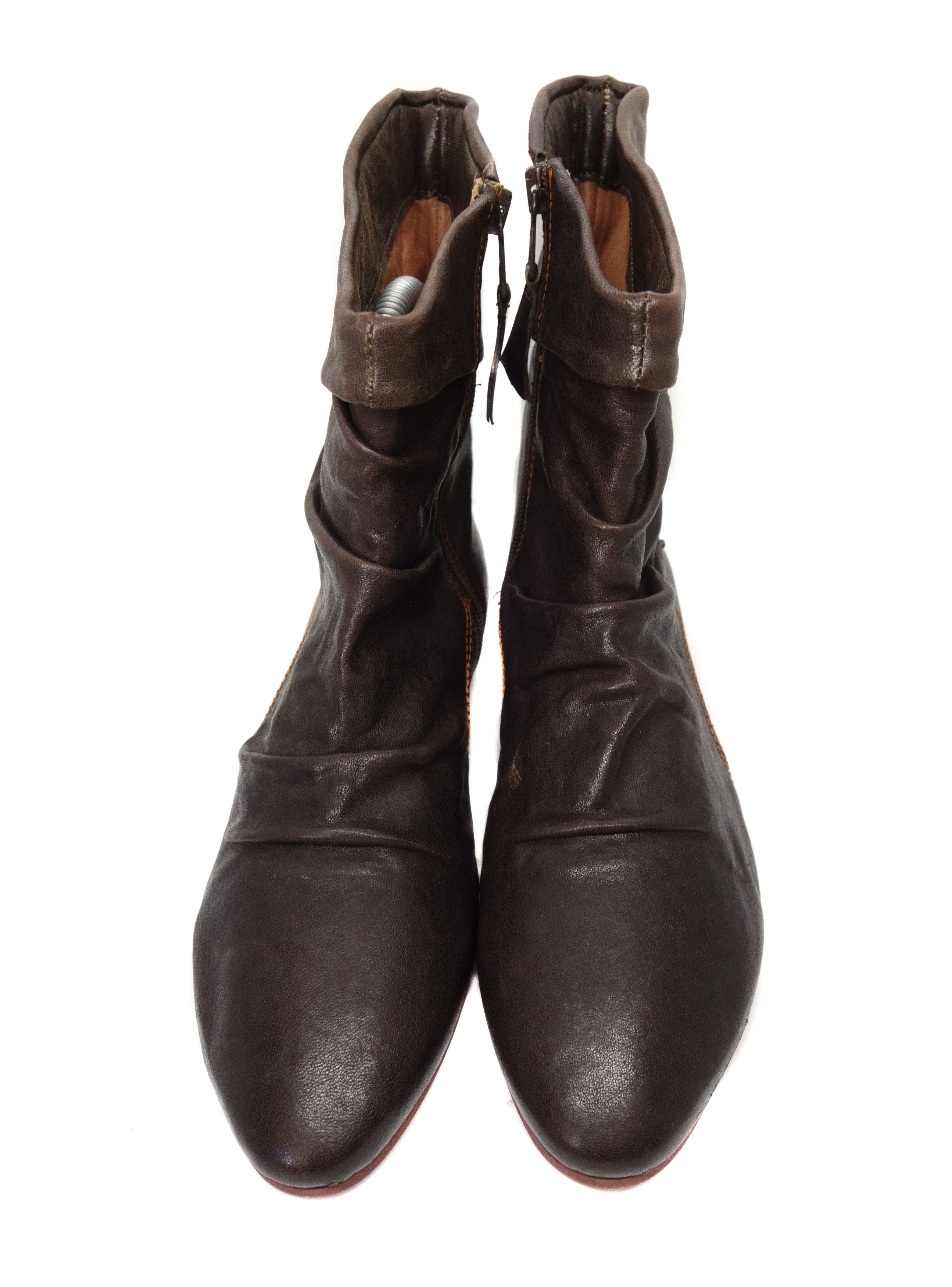 A.S.98 00s Airstep Leather Slouch Cossacks Ankle Zip Grunge Boots Size US 8 / IT 38 - 4 Thumbnail