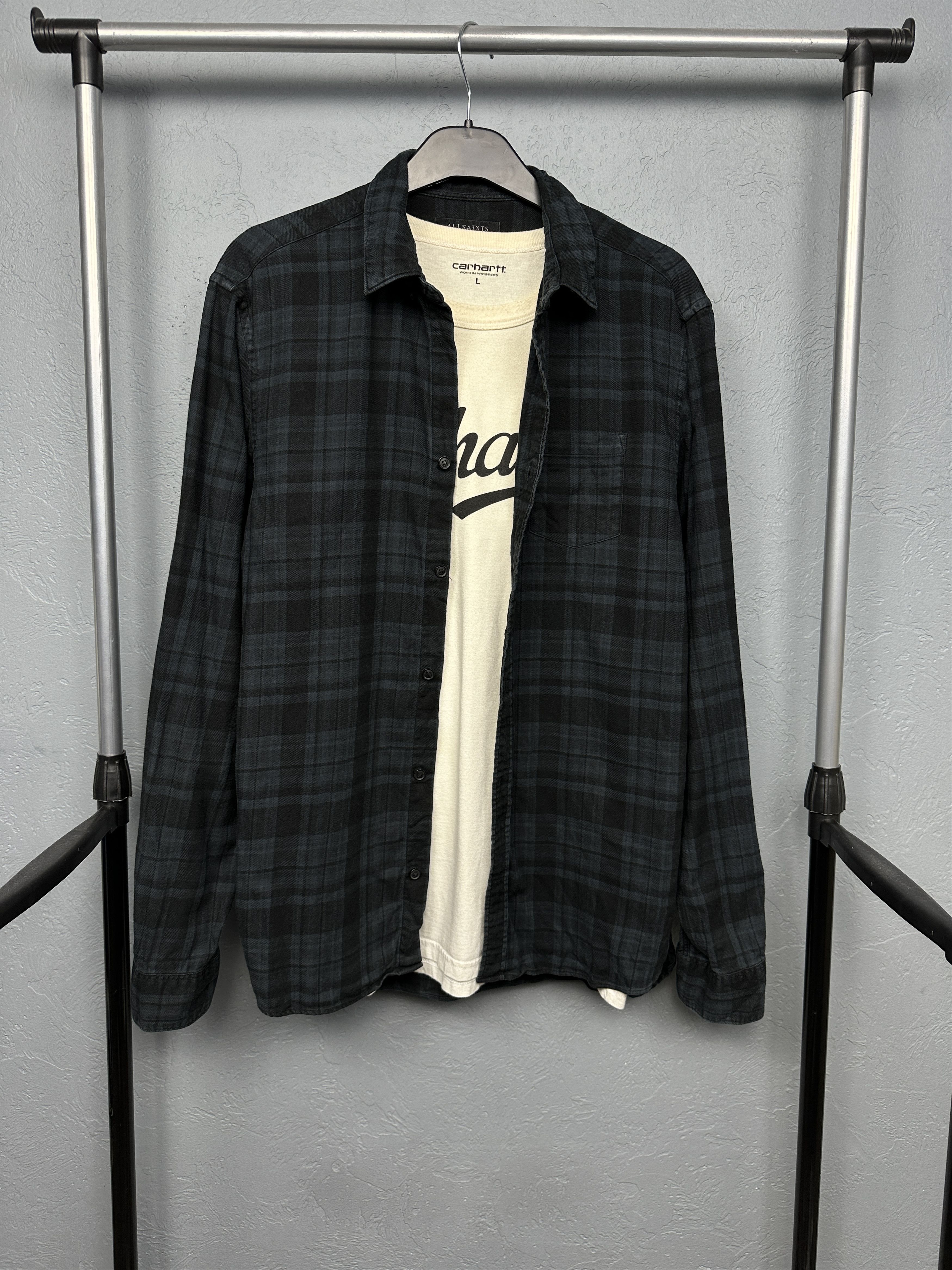 Allsaints Allsaints Metzger Mens Flannel Plaid Shirt Size US S / EU 44-46 / 1 - 1 Thumbnail