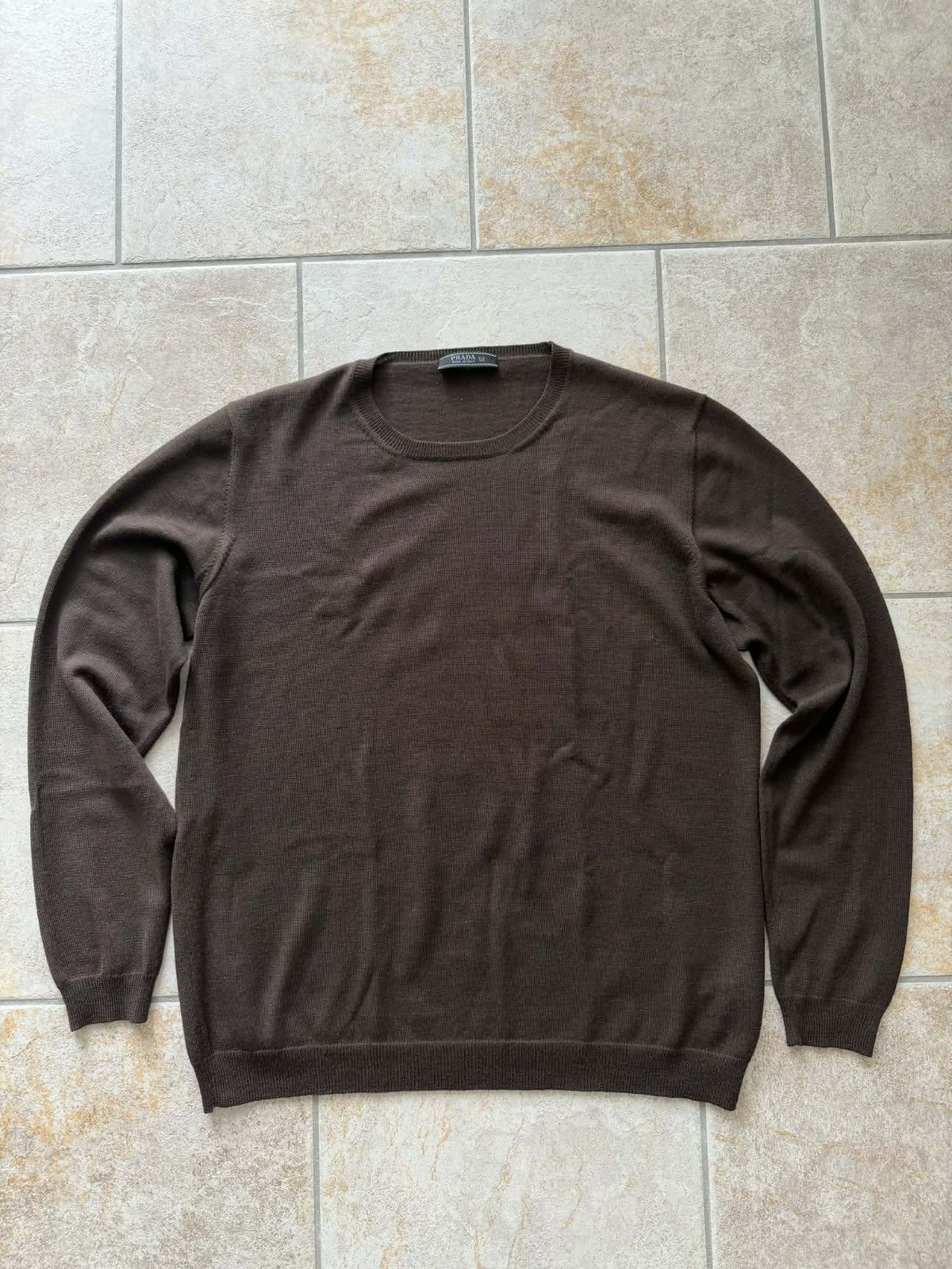 Prada Prada Brown Wool Crewneck Size US L / EU 52-54 / 3 - 1 Thumbnail