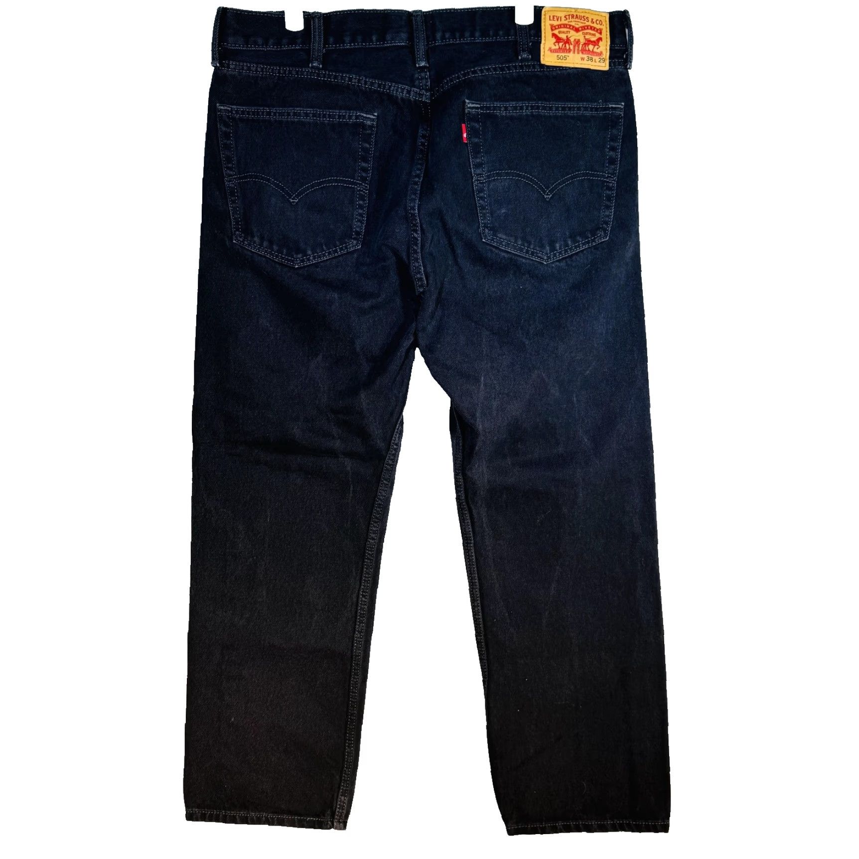 Levi's Levi's 505 Jeans Mens Regular Regular Fit 38x29 Dark Wash Black Denim Zip Fly 5-Pocket Straight Size US 38 / EU 54 - 6 Thumbnail
