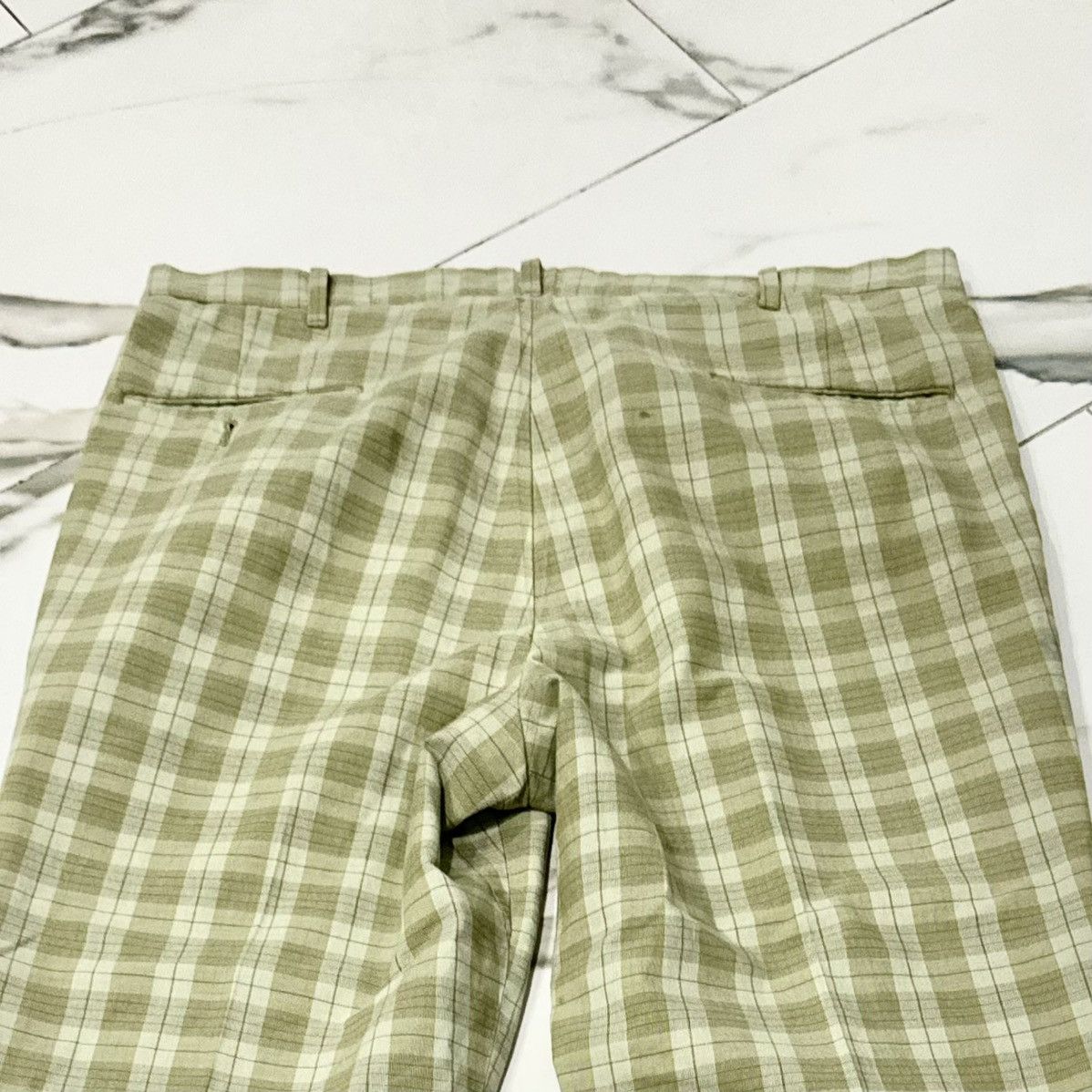 Vintage VINTAGE 70s LIGHT GREEN PLAID PANTS! Size US 34 / EU 50 - 8 Thumbnail