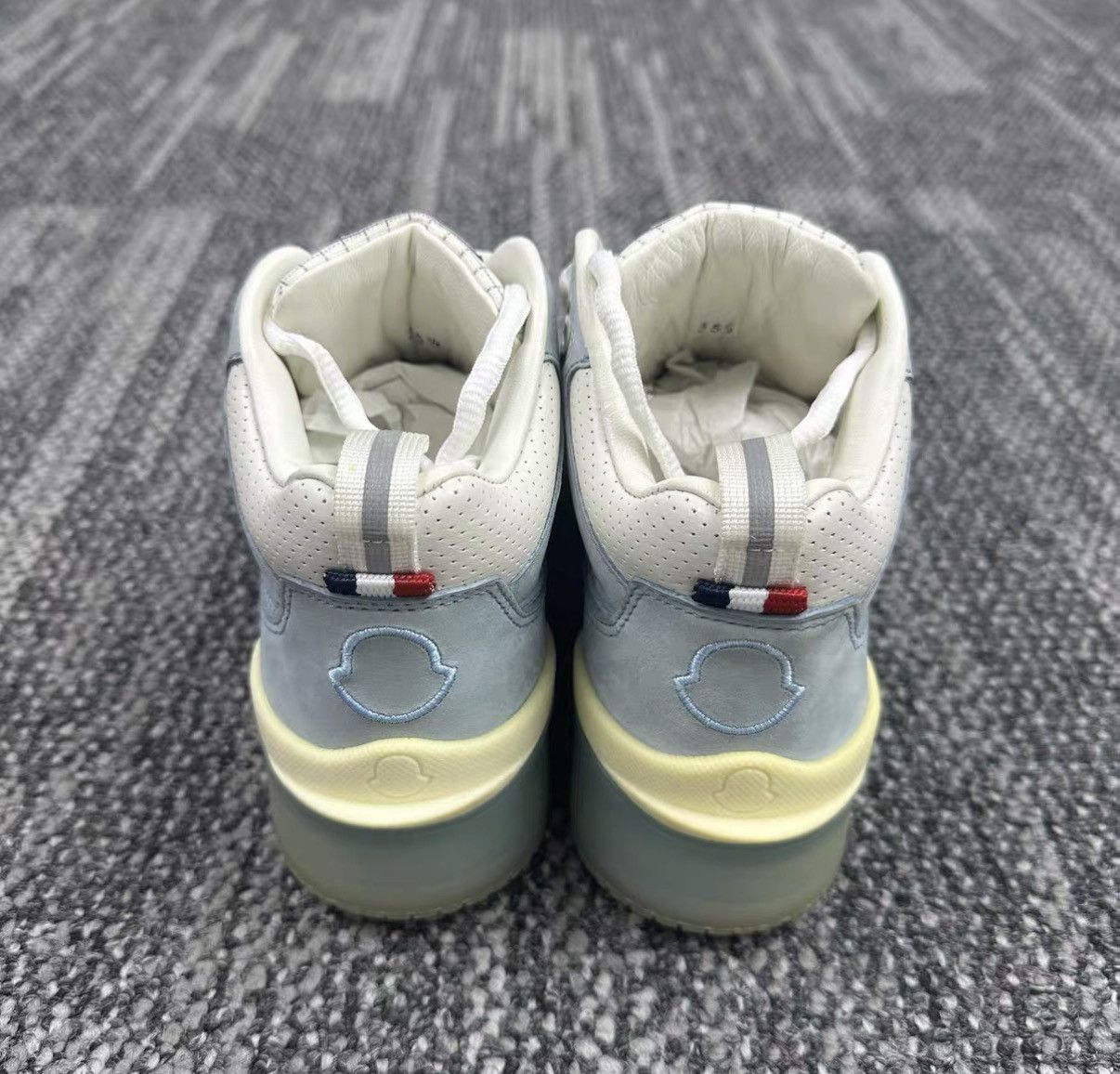 Moncler Moncler Blue & White High-Top Sneakers J42 Size US 4.5 / IT 34.5 - 3 Thumbnail