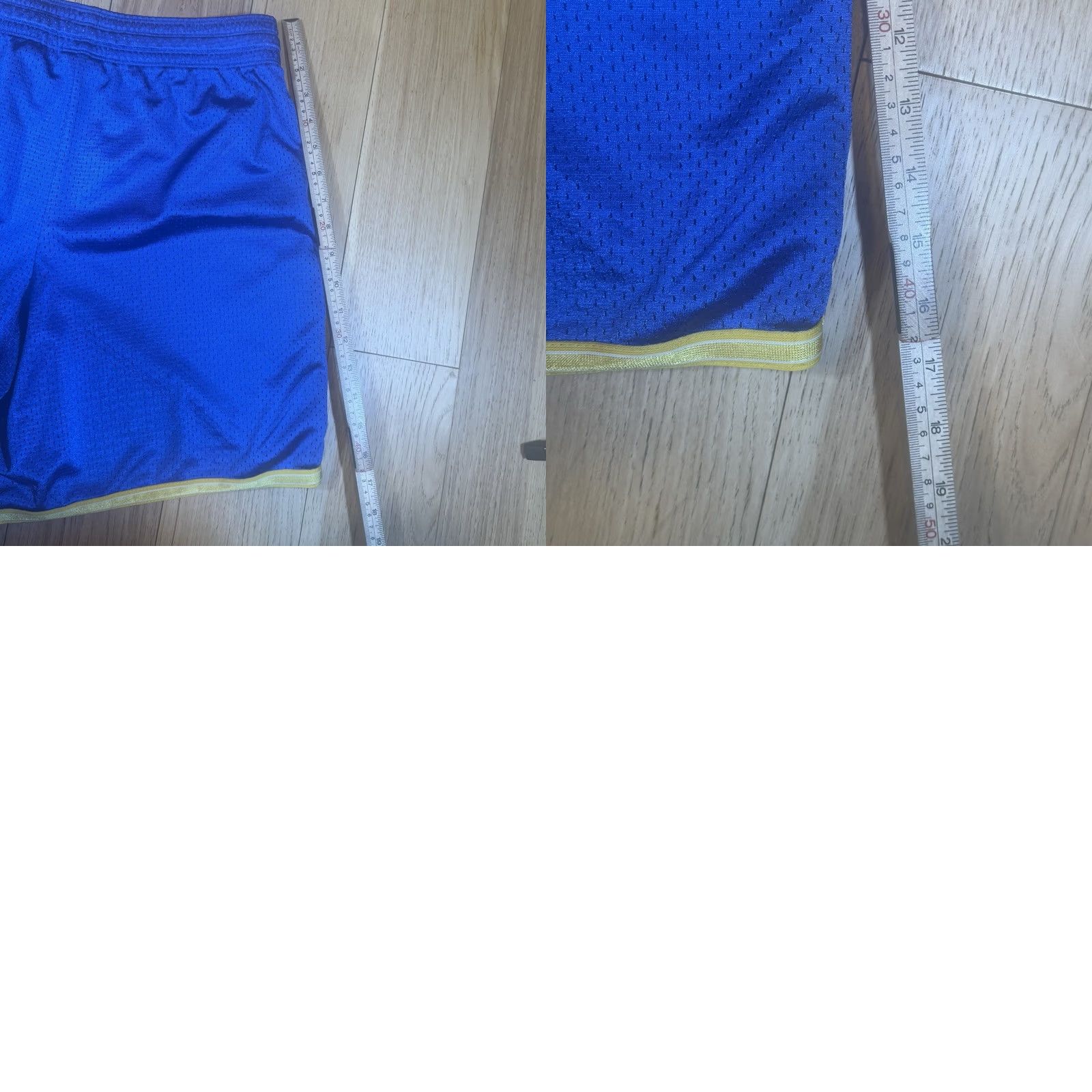 Nike Nike Mens Regular M Blue Gold Basketball Dazzle Shorts Shiny Athletic Workout Gym Y2K Size US 31 - 8 Thumbnail