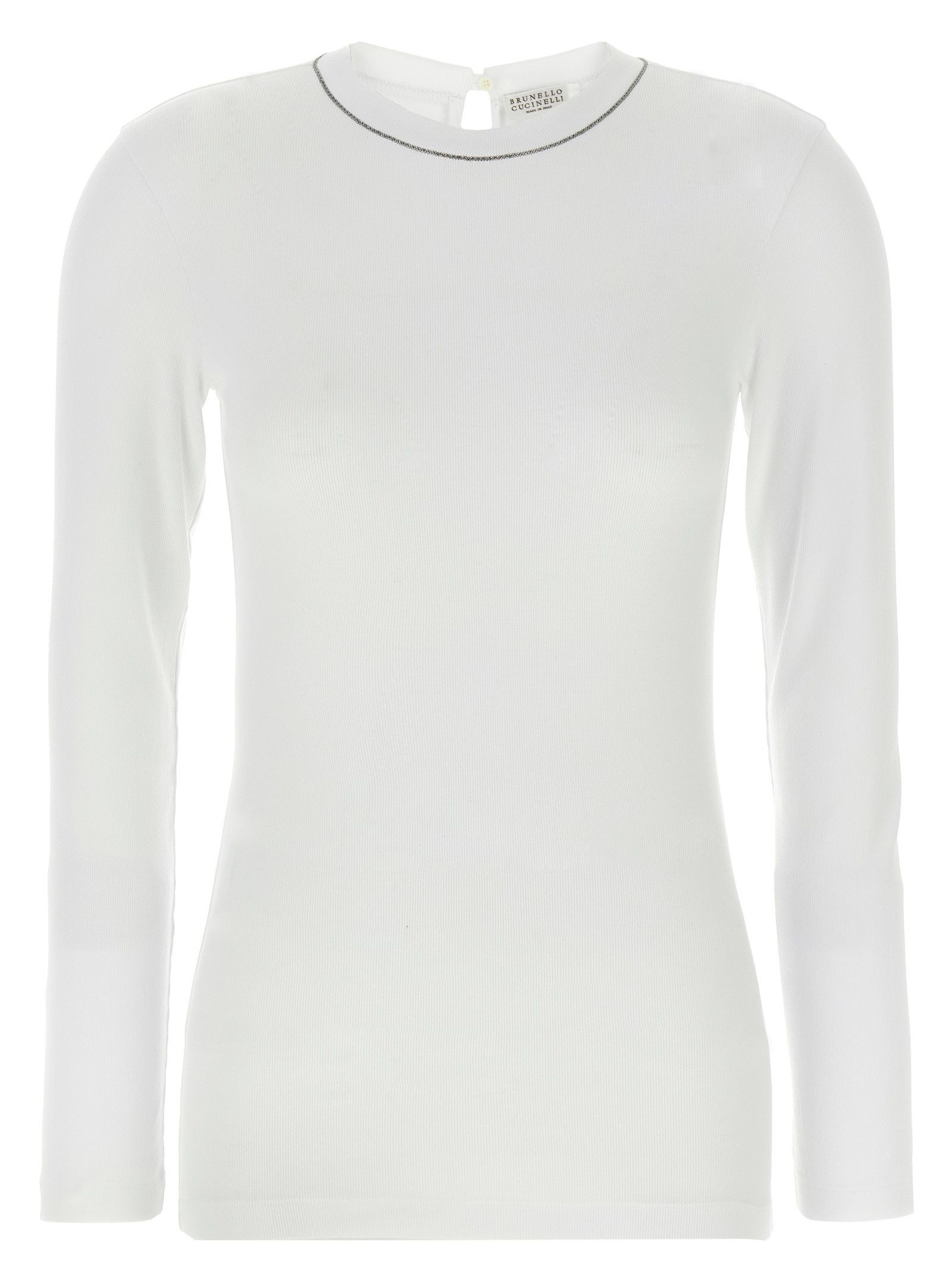 Brunello Cucinelli 'Shiny Collar' T-Shirt Size L / US 10 / IT 46 - 1 Thumbnail