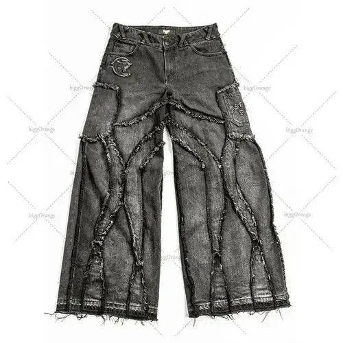 Japanese Brand × Jean Punk Y2k Streetwear Loose Wash Jeans Size US 33 - 3 Thumbnail