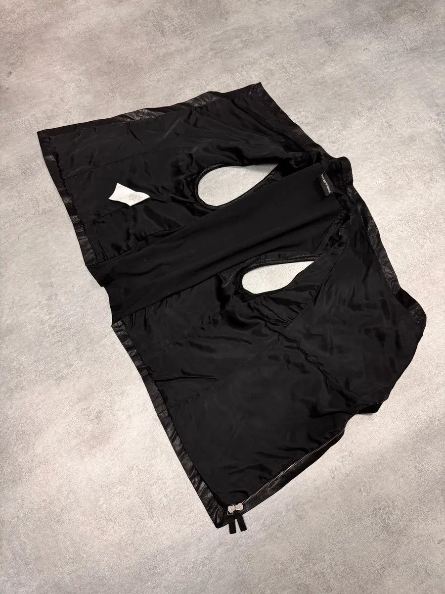Emporio Armani SS2011 Emporio Armani Asymmetrical Black Goat Leather Vest Size US S / EU 44-46 / 1 - 5 Thumbnail