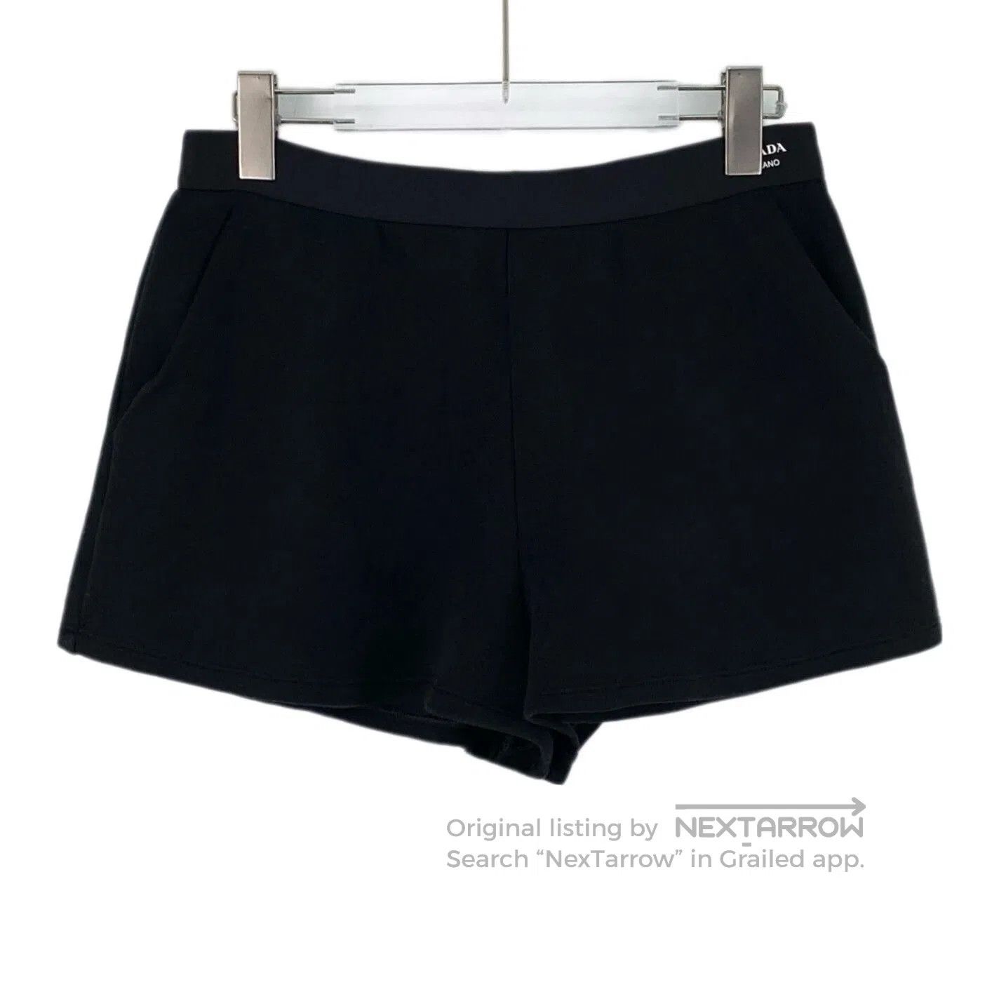 Prada Prada 2023 Logo Lettering Black Shorts. Size US 34 / EU 50 - 1 Thumbnail