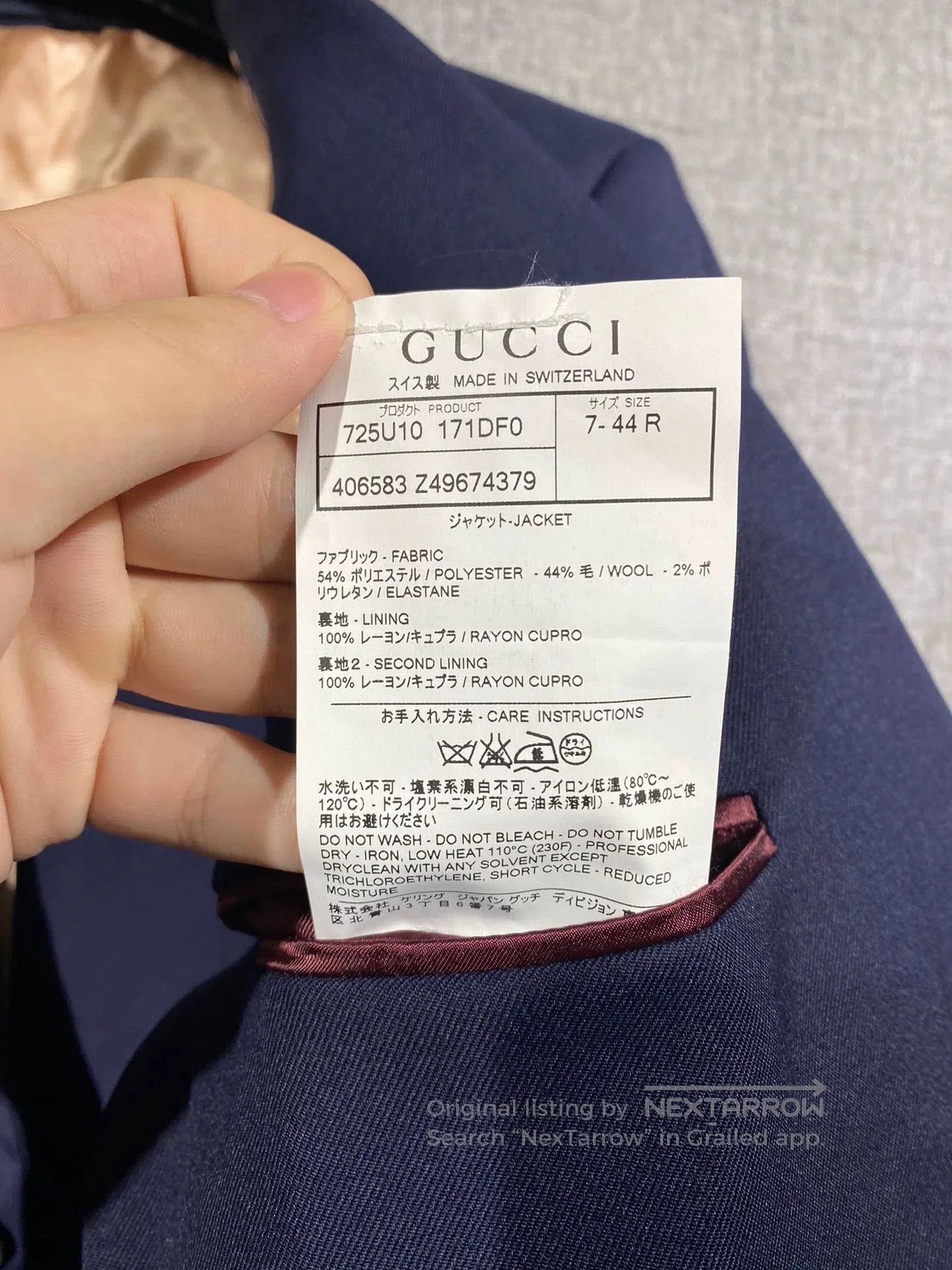 Gucci gucci tailored suit in navy blue. Size US M / EU 48-50 / 2 - 5 Thumbnail