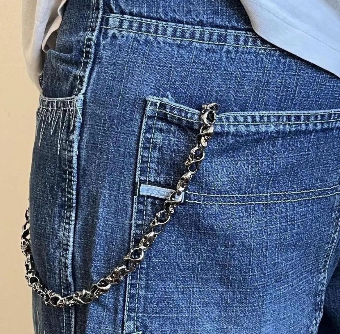 Japanese Brand × Jewelry Vintage Y2K Punk Goth Emo Skull Pile Wallet Chain Size ONE SIZE - 4 Thumbnail