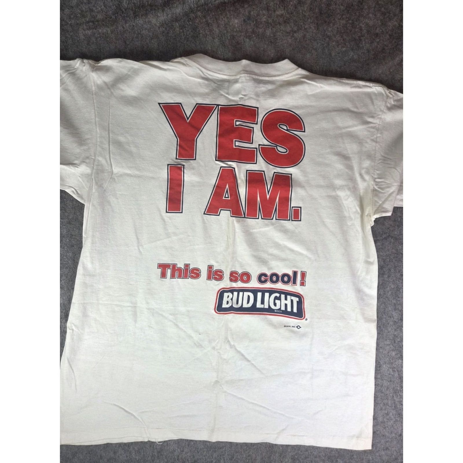Budweiser VINTAGE Bud Light Dr. Galazkiewitz Yes I Am T Shirt XL Mens White Budweiser 1990s Size US XL / EU 56 / 4 - 6 Thumbnail
