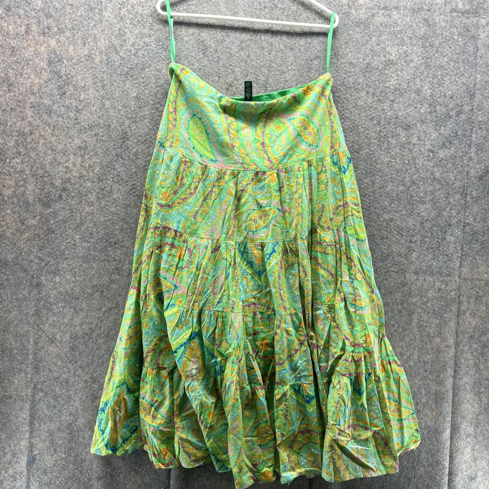 Ralph Lauren Lauren Ralph Lauren Dress Women Medium Green Paisley A-Line Casual Cotton Knee Length Ladies Womens Size M / US 6-8 / IT 42-44 - 7 Thumbnail