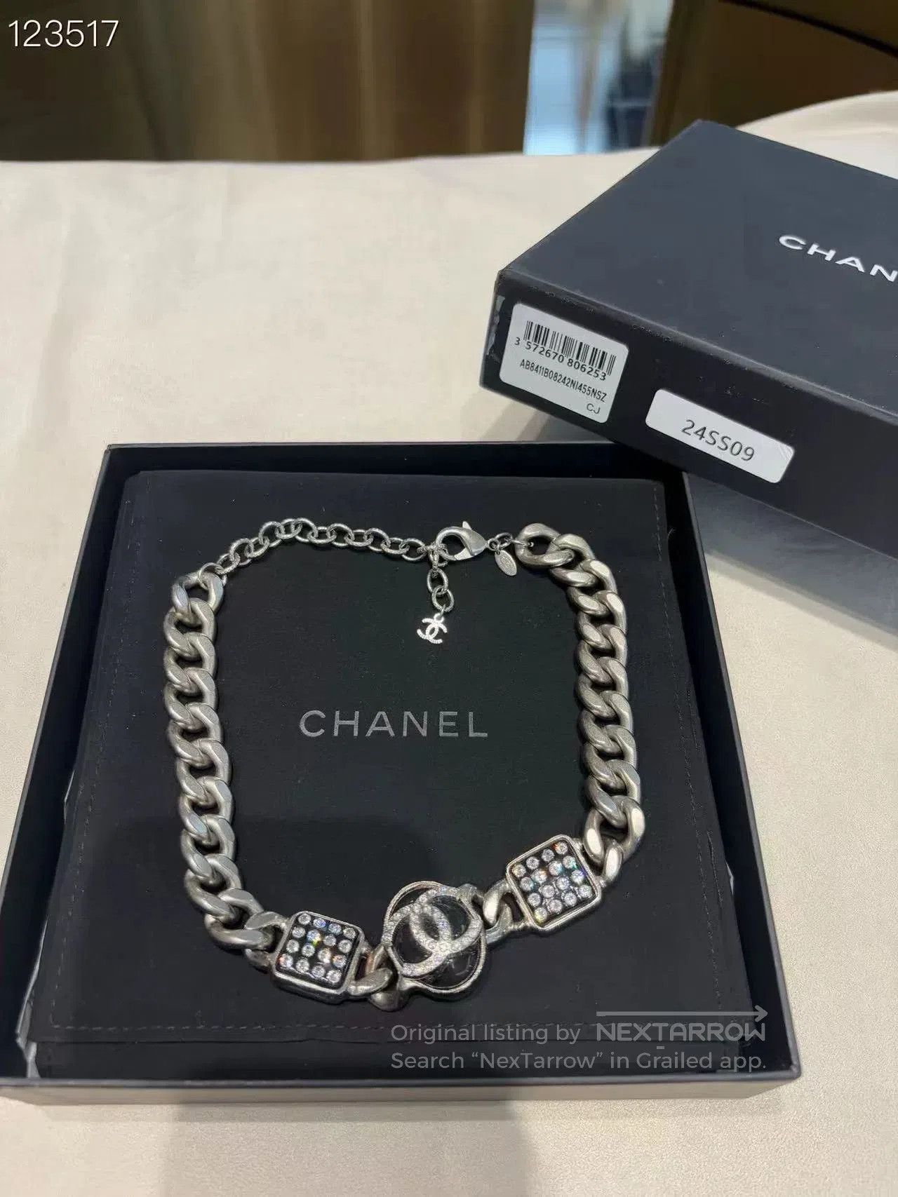 Chanel Chanel Black Silver Crystal Double C Necklace. Size ONE SIZE - 1 Thumbnail