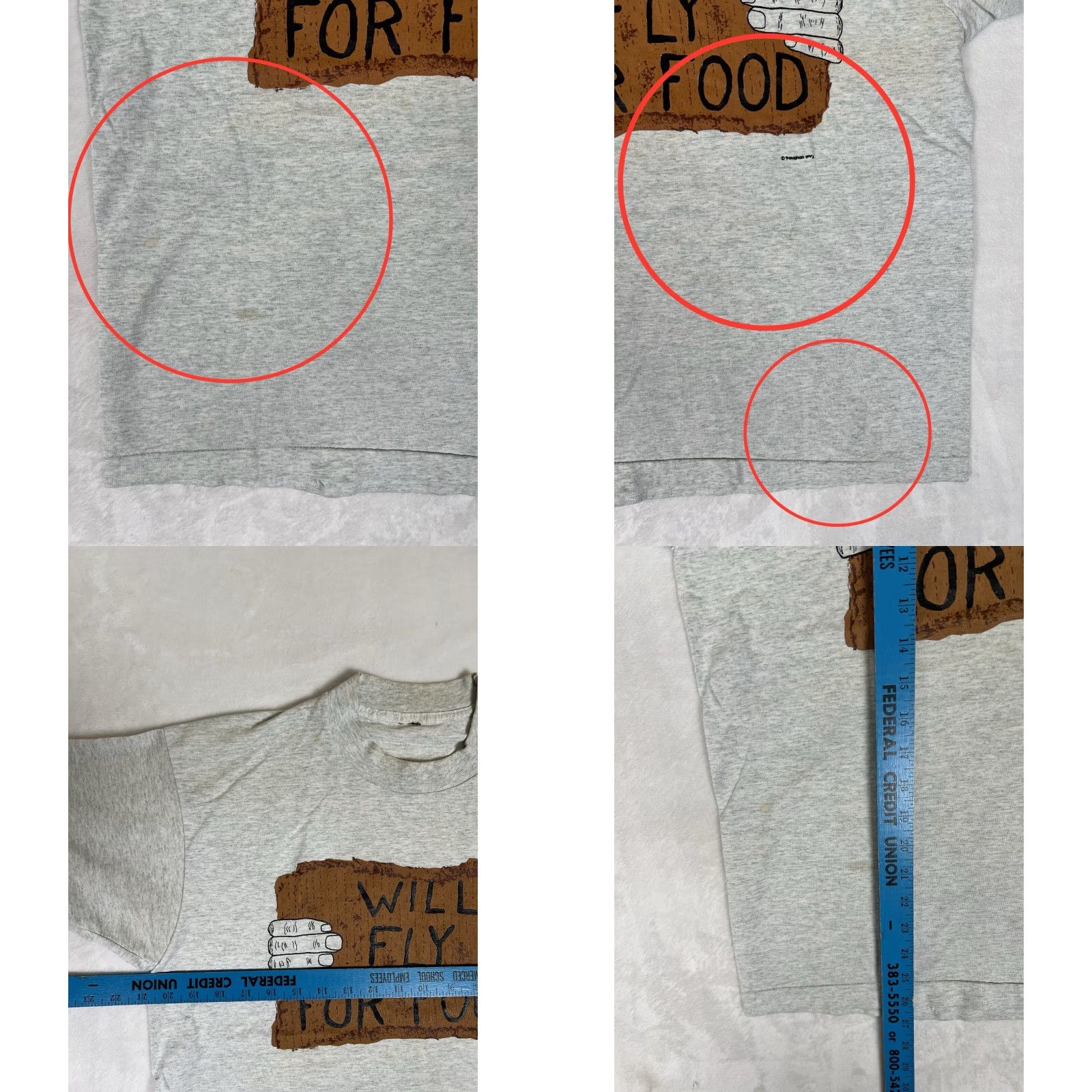 Vintage VINTAGE Will Fly For Food T-Shirt Size Large Pilot Aviation 90s Single Stitch Size US L / EU 52-54 / 3 - 8 Thumbnail
