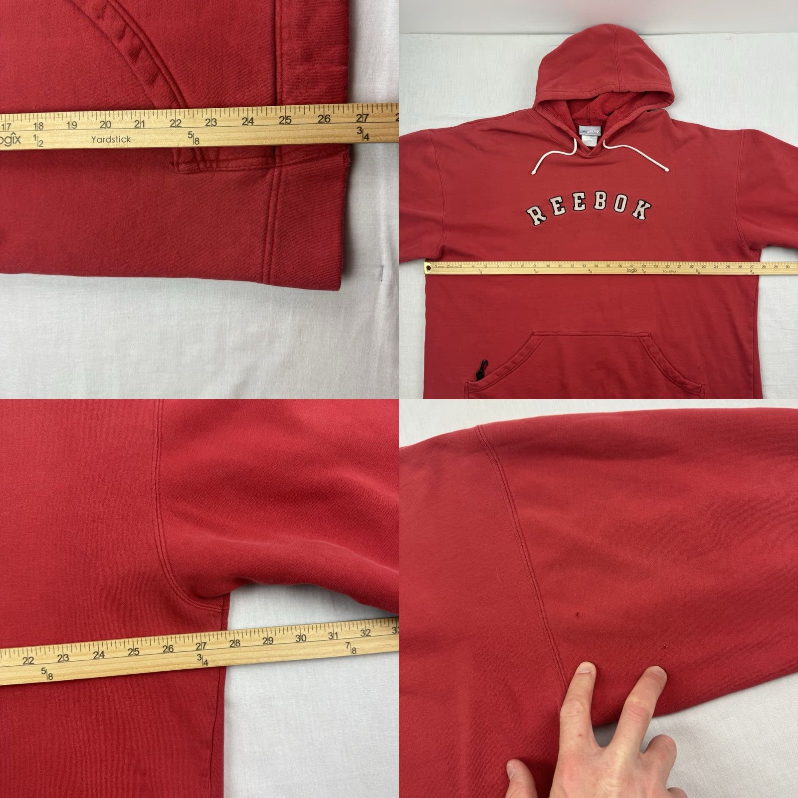 Reebok VINTAGE Reebok Hoodie Mens 2XL Red Embroidered 90s Y2K Hipster Swestshirt Pullover Size US XXL / EU 58 / 5 - 10 Thumbnail