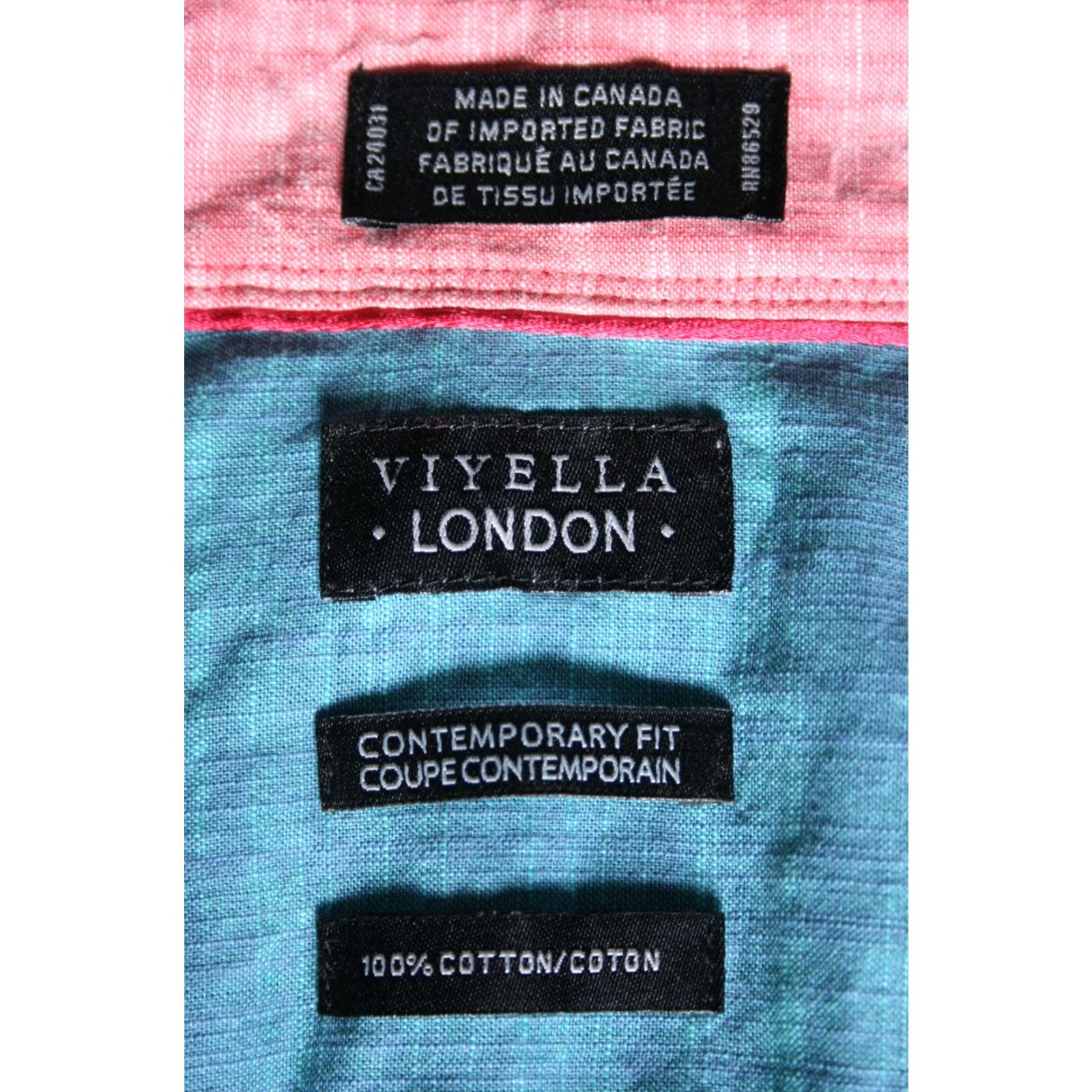 Vintage Viyella Shirt XL Blue Contempo Turquoise w/Pink Trim Button Front Button-Up Long Sleeve Mens (Adult) XL Blue Contempo Turquoise Pink Trim Size US XL / EU 56 / 4 - 5 Thumbnail