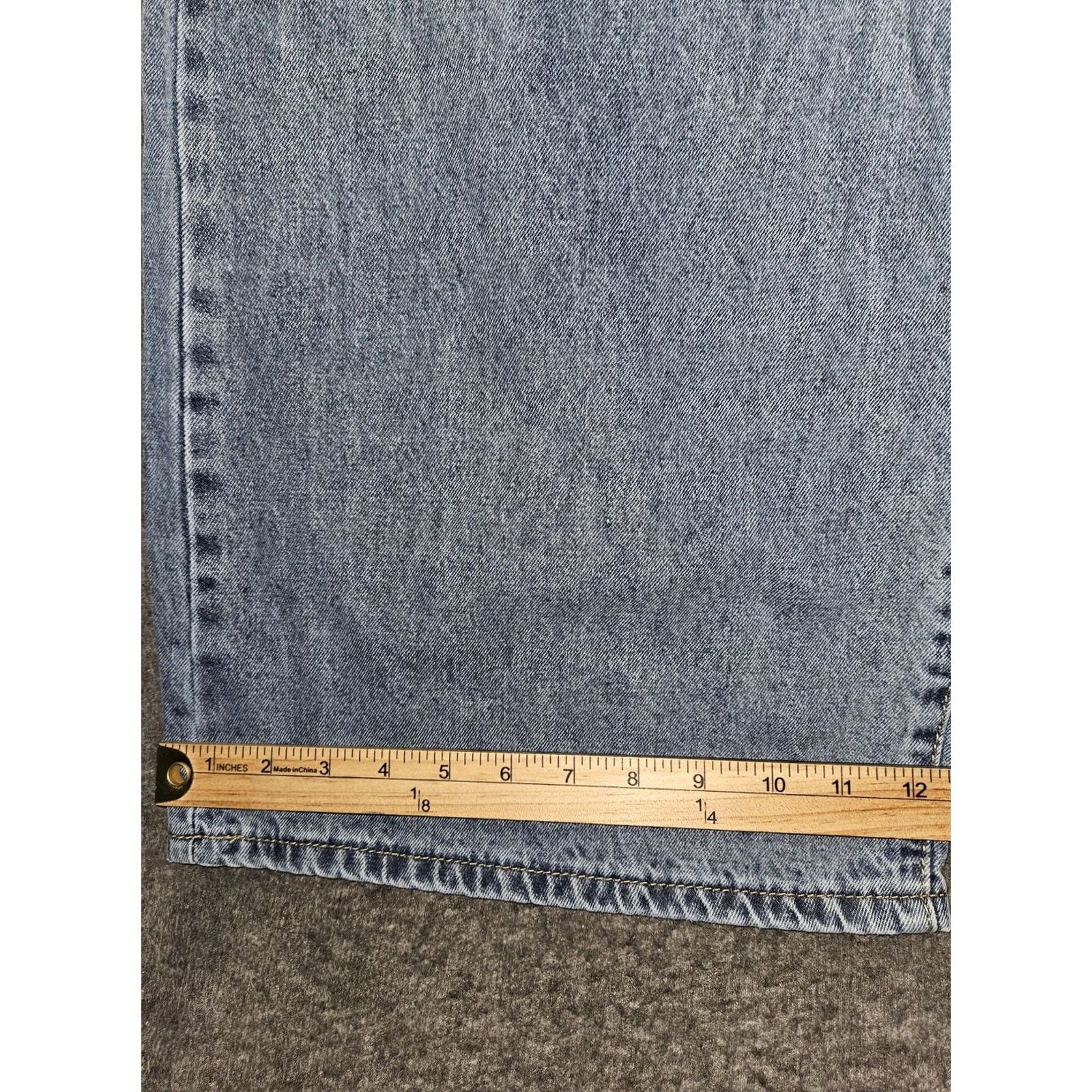 Shein SHEIN Jeans Womens Size 32 Blue High Rise Wide Leg Distressed Denim Buckle Waist Size 24" / US 00 / IT 34 - 7 Thumbnail