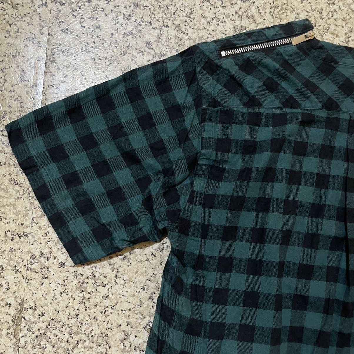 Sacai Sacai SS17 Buffalo Check Plaid Shirt w/ Shoulder Zipper RARE Size US L / EU 52-54 / 3 - 15 Thumbnail