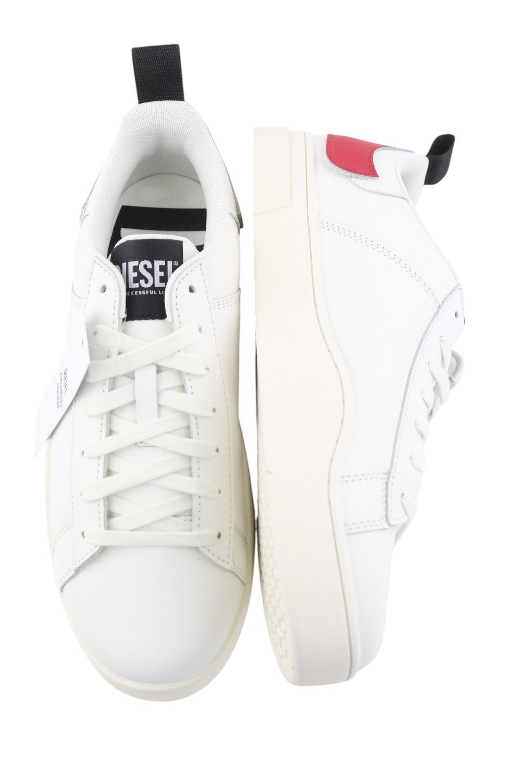 Diesel S-CLEVER LOW LACE EU45 White Red Leather 41560 Size US 12 / EU 45 - 4 Thumbnail