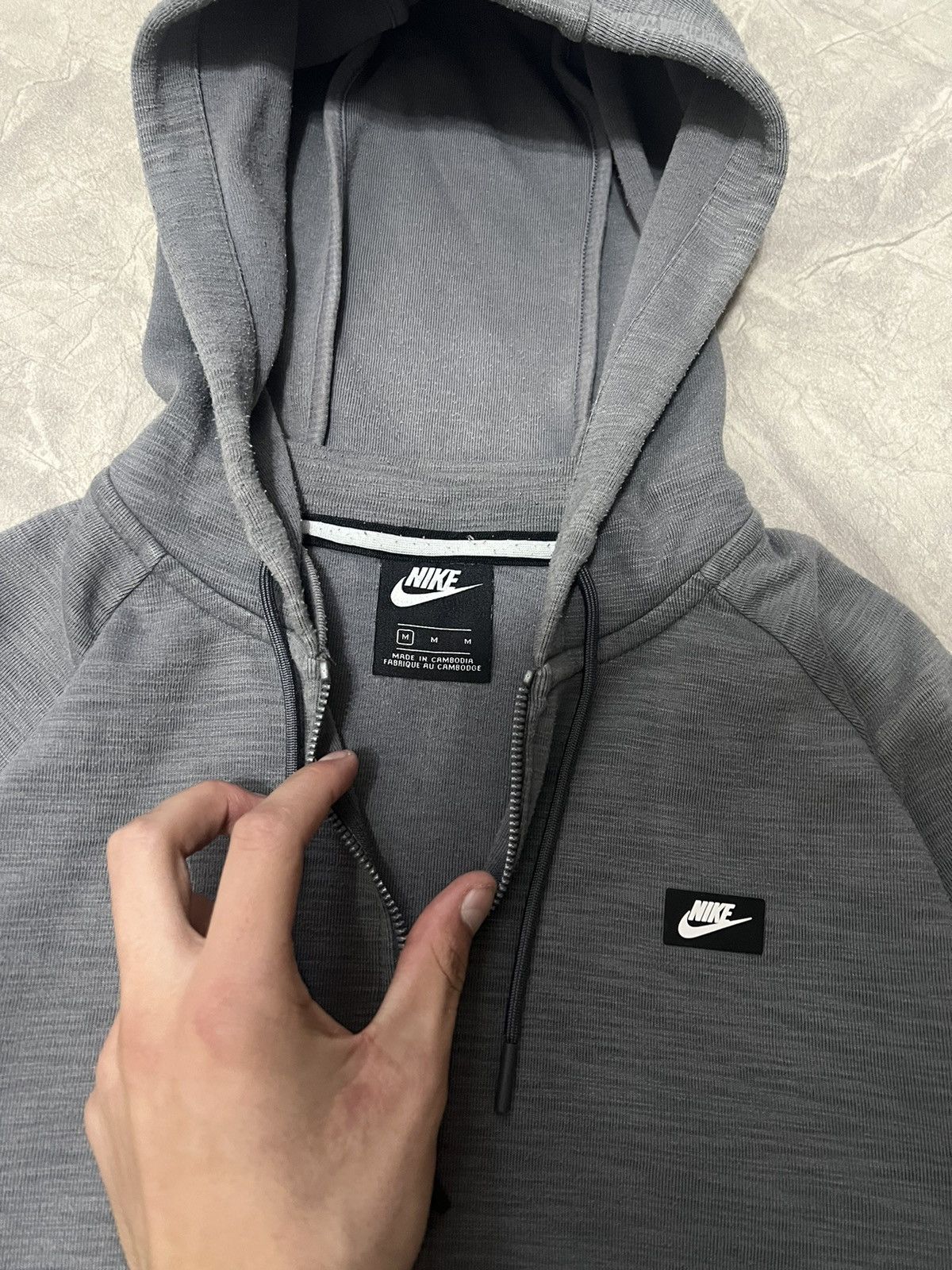 Nike Nike Grey Zip Hoodie Vintage Basic Y2K Embroidery Size US S / EU 44-46 / 1 - 5 Thumbnail
