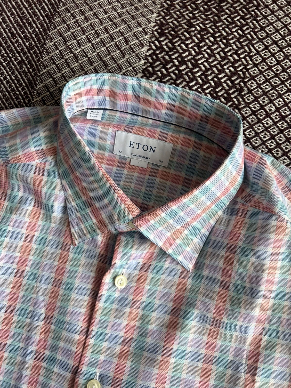 Eton Eton Contemporary Luxury Shirt Solid Style Classic Size L Size US L / EU 52-54 / 3 - 7 Thumbnail