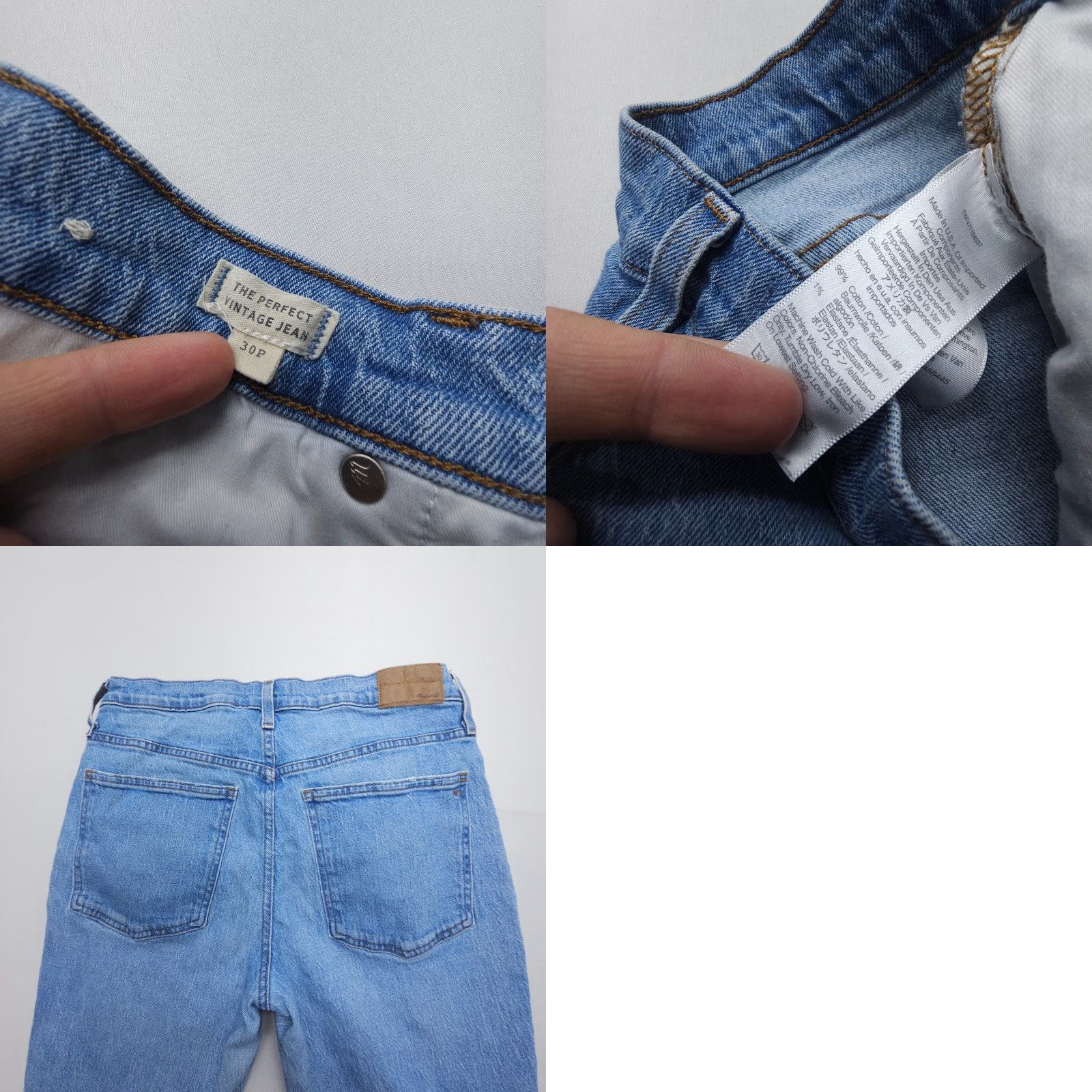 Madewell Madewell The Perfect Vintage Jeans Petites 30P Blue Denim 90s Womens Size 30" / US 8 / IT 44 - 8 Thumbnail