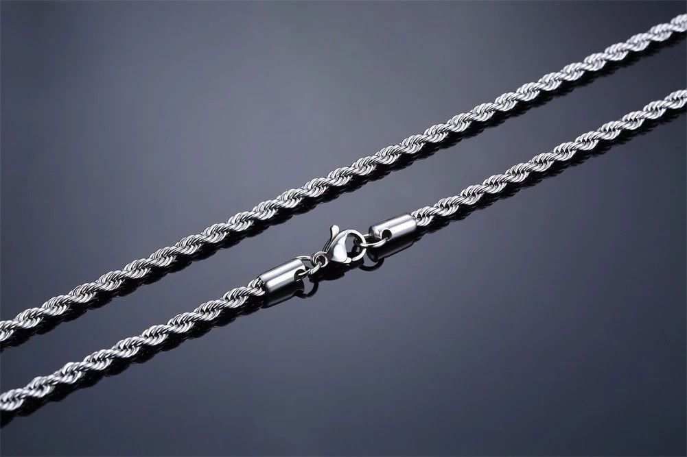 Jewelry × Vintage Men Ropes Long Necklace Stainless Steel Size ONE SIZE - 5 Thumbnail