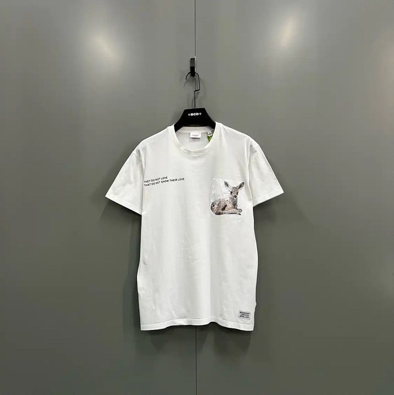 Burberry Burberry Men's Short Sleeve White Cotton T-Shirt Size US XS / EU 42 / 0 - 1 Thumbnail