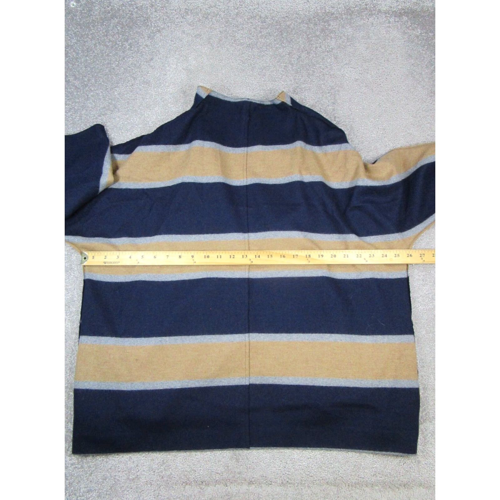 Vintage Ann Mashburn Sweater Cardigan Womens Small Brown Open Front V-Neck 3/4 Sleeve Knit Wool Blend Striped Knit Regular Womens Size S / US 4 / IT 40 - 6 Thumbnail
