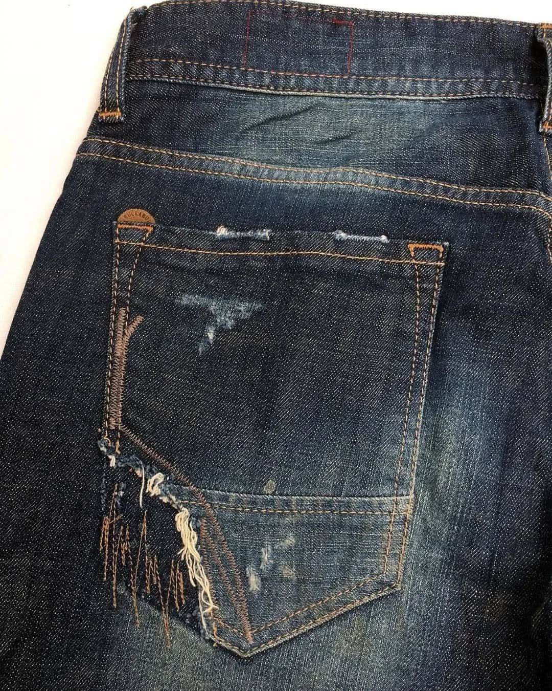 BUCKAROO Patch work denim indigo pattern sashiko japan Size US 30 / EU 46 - 5 Thumbnail