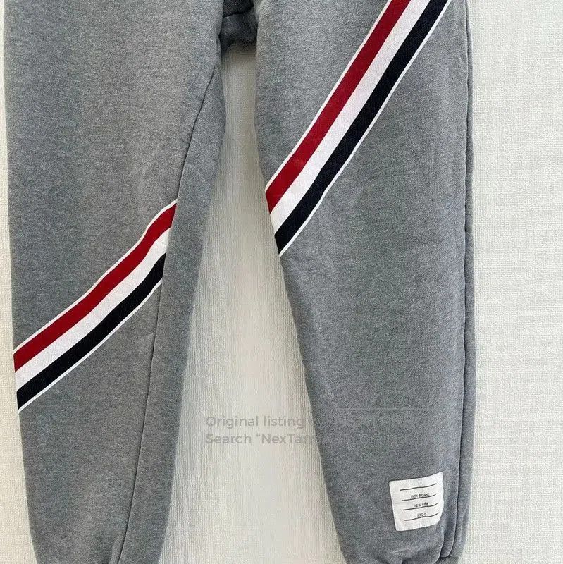 Other Thom Browne Gray Cotton Striped Casual Pants . Size US 26 / EU 42 - 4 Thumbnail