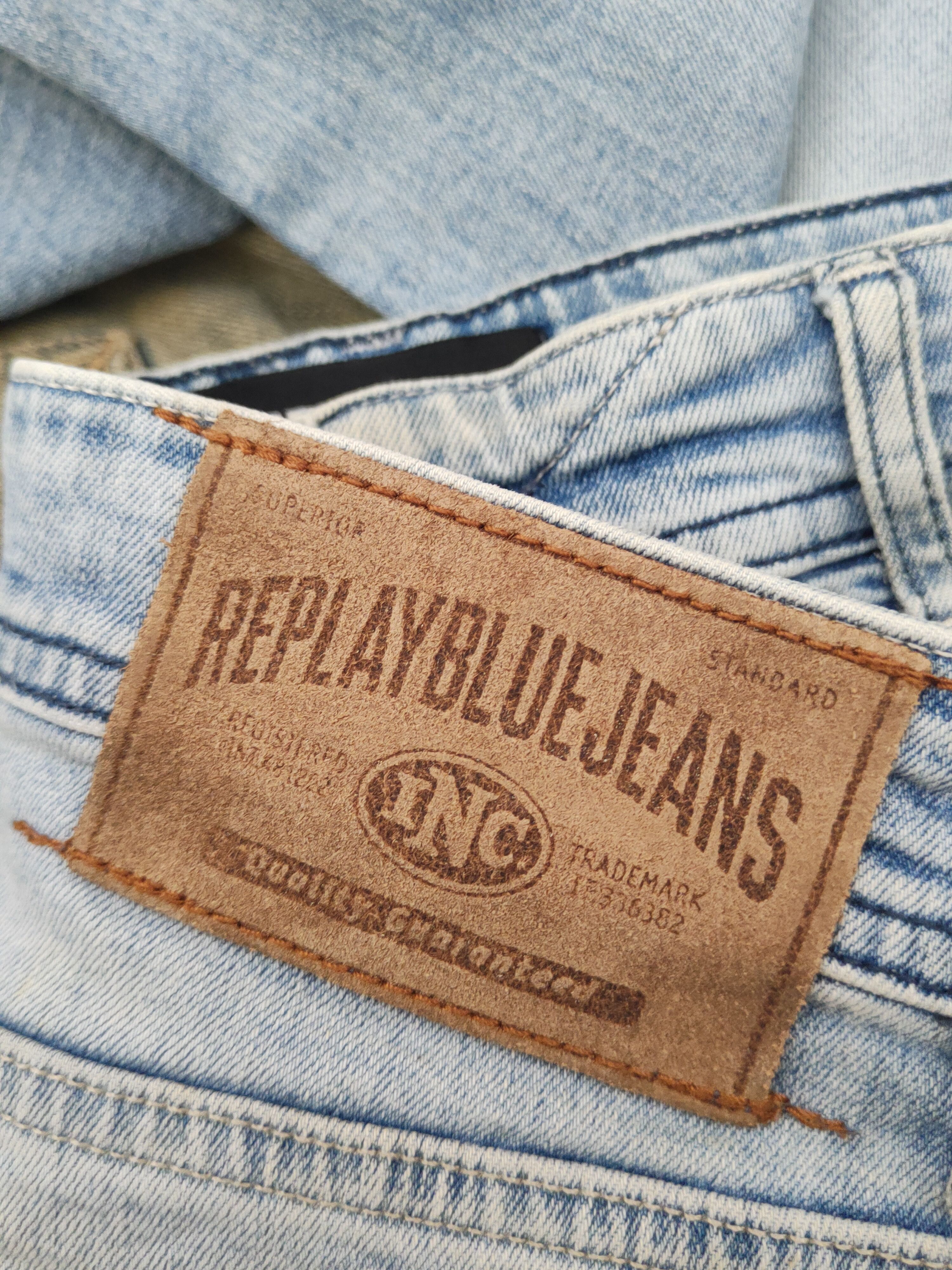 Replay Replay Light Blue Distressed Ripped denim Jeans #W1878 Size US 33 - 14 Thumbnail