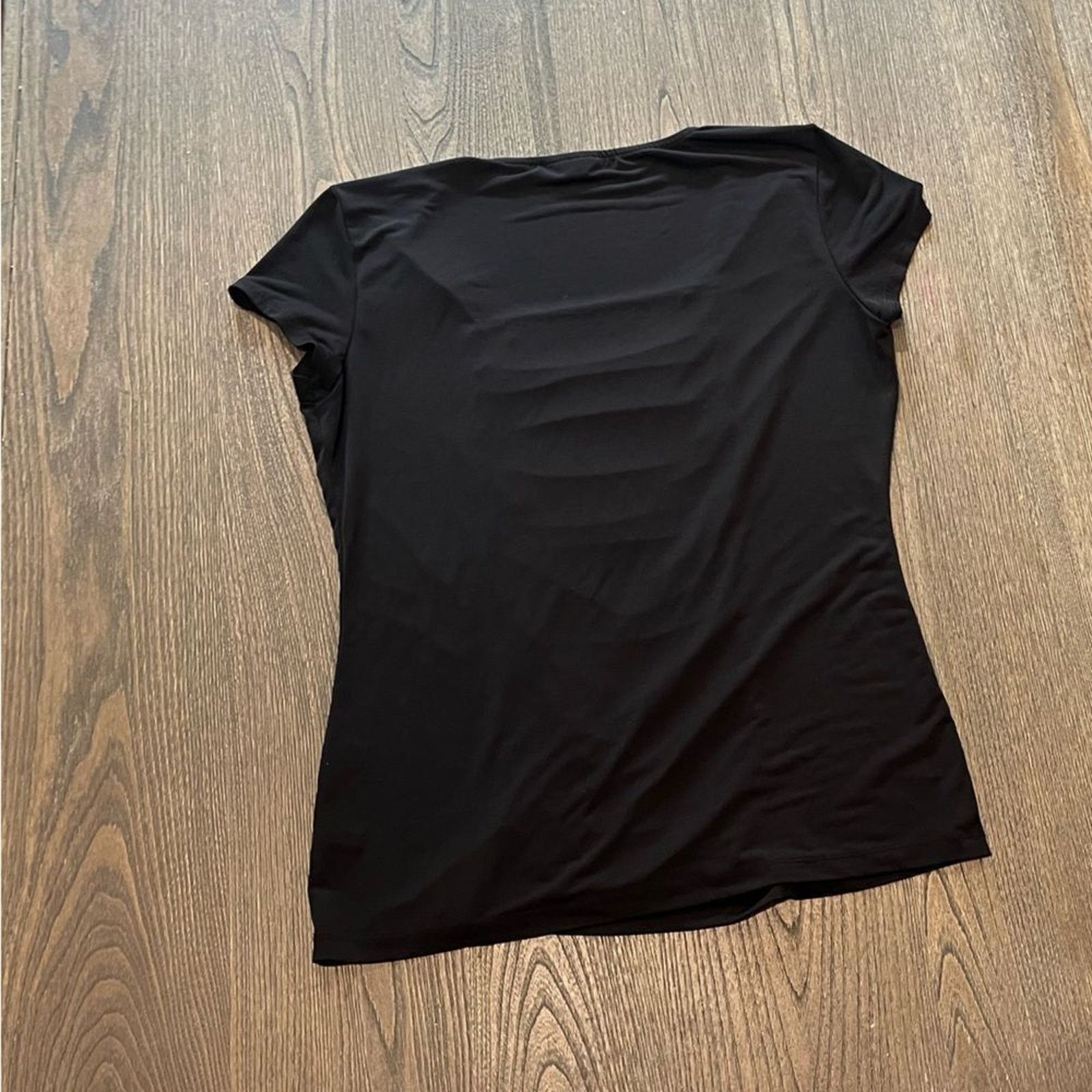 Vintage New York and Company Black Cap Sleeve Ruched Blouse Size M Size M / US 6-8 / IT 42-44 - 3 Thumbnail