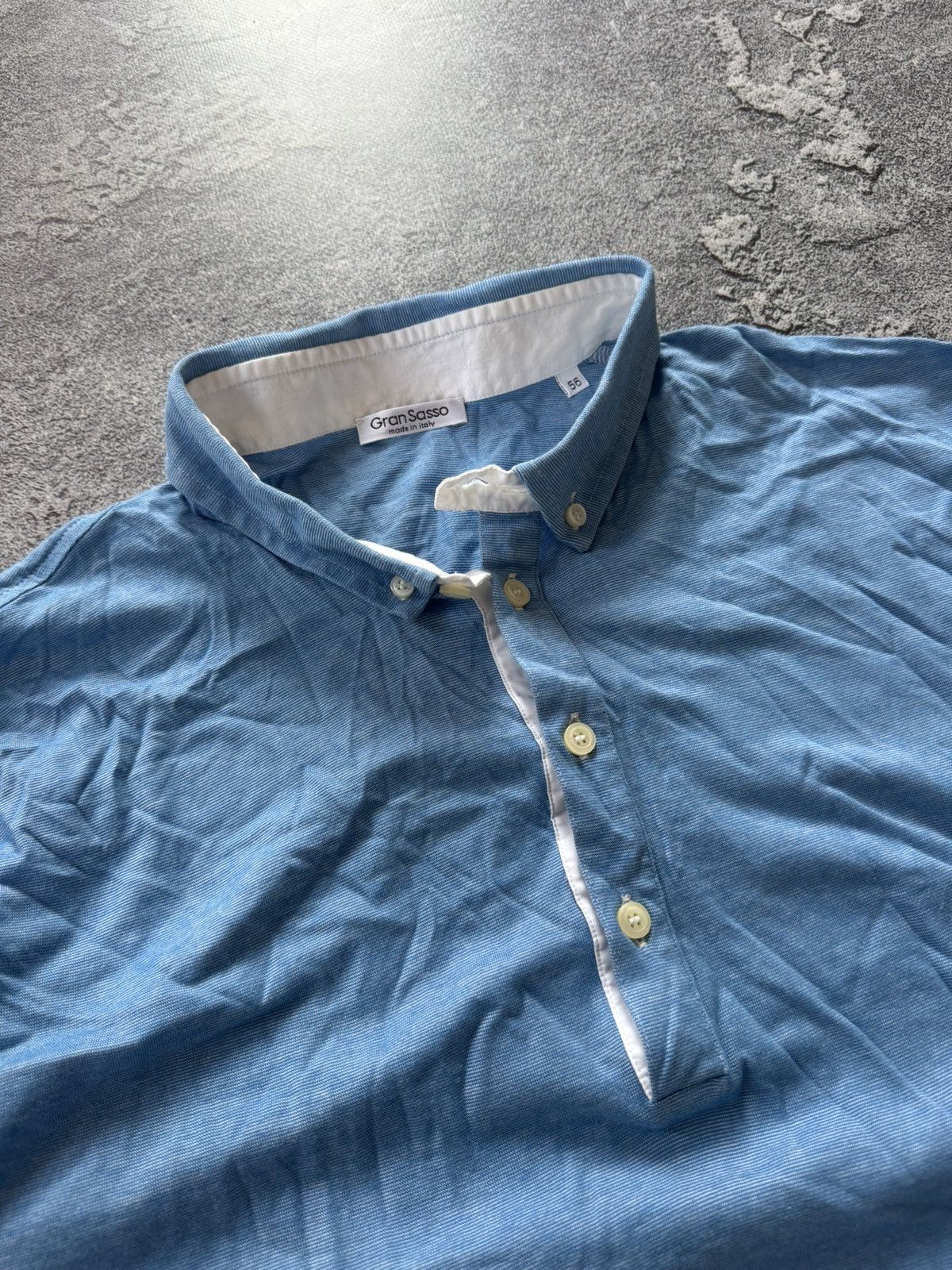 Designer × Gran Sasso Gran Sasso 56 shirt button up polo long sleeve jumper Size US XL / EU 56 / 4 - 4 Thumbnail