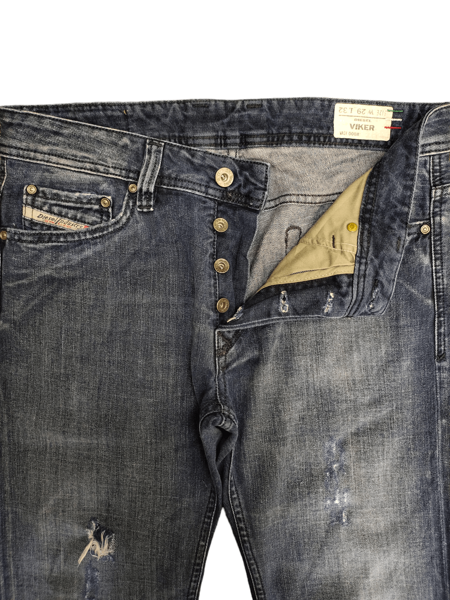 Diesel Vintage Y2k Diesel Viker Distressed Denim Jeans Streetwear Size US 29 - 9 Thumbnail
