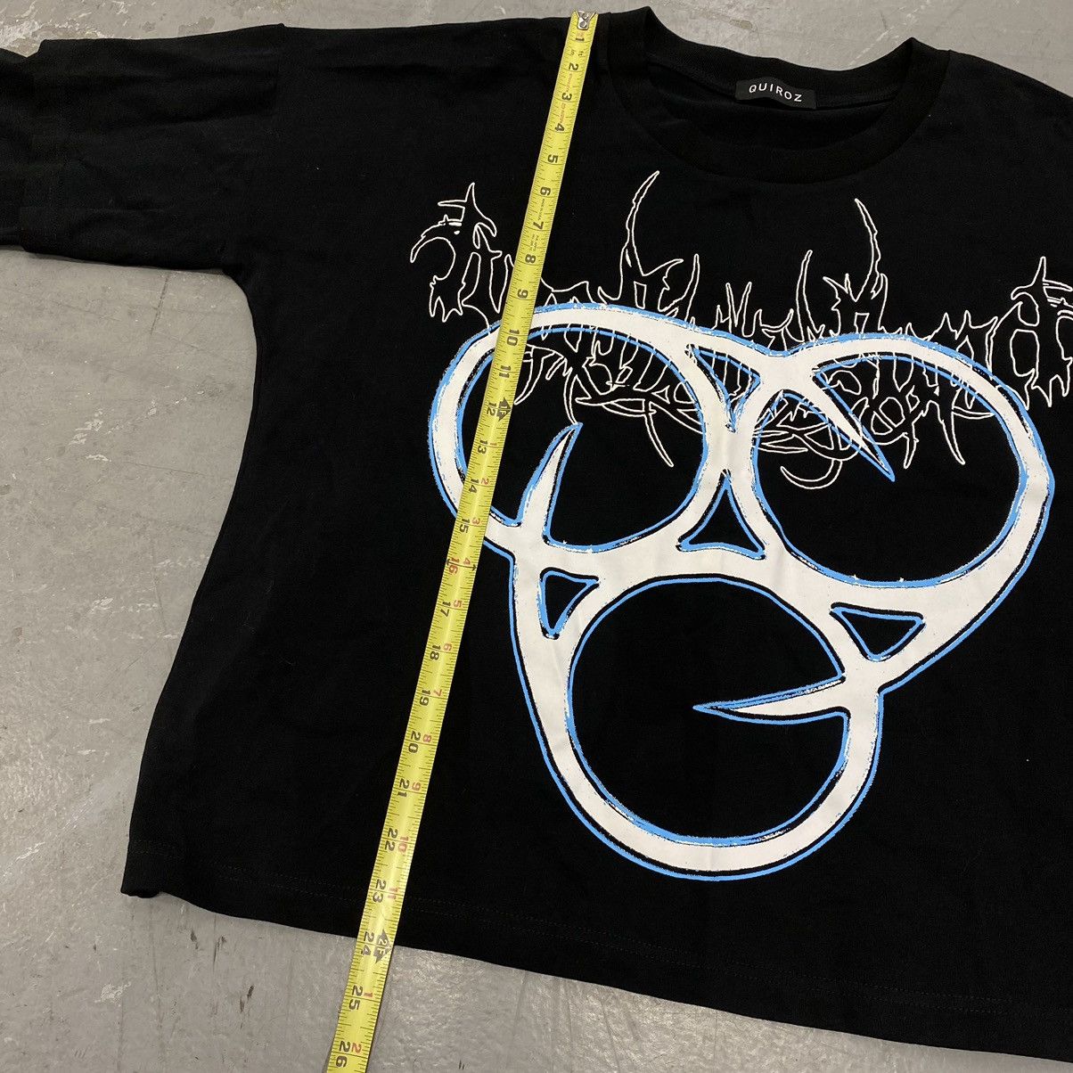 Band Tees × Japanese Brand Quiroz Y2K Boxy Undersleeve Gothic Grunge 666 Metal Tee Size US M / EU 48-50 / 2 - 3 Thumbnail