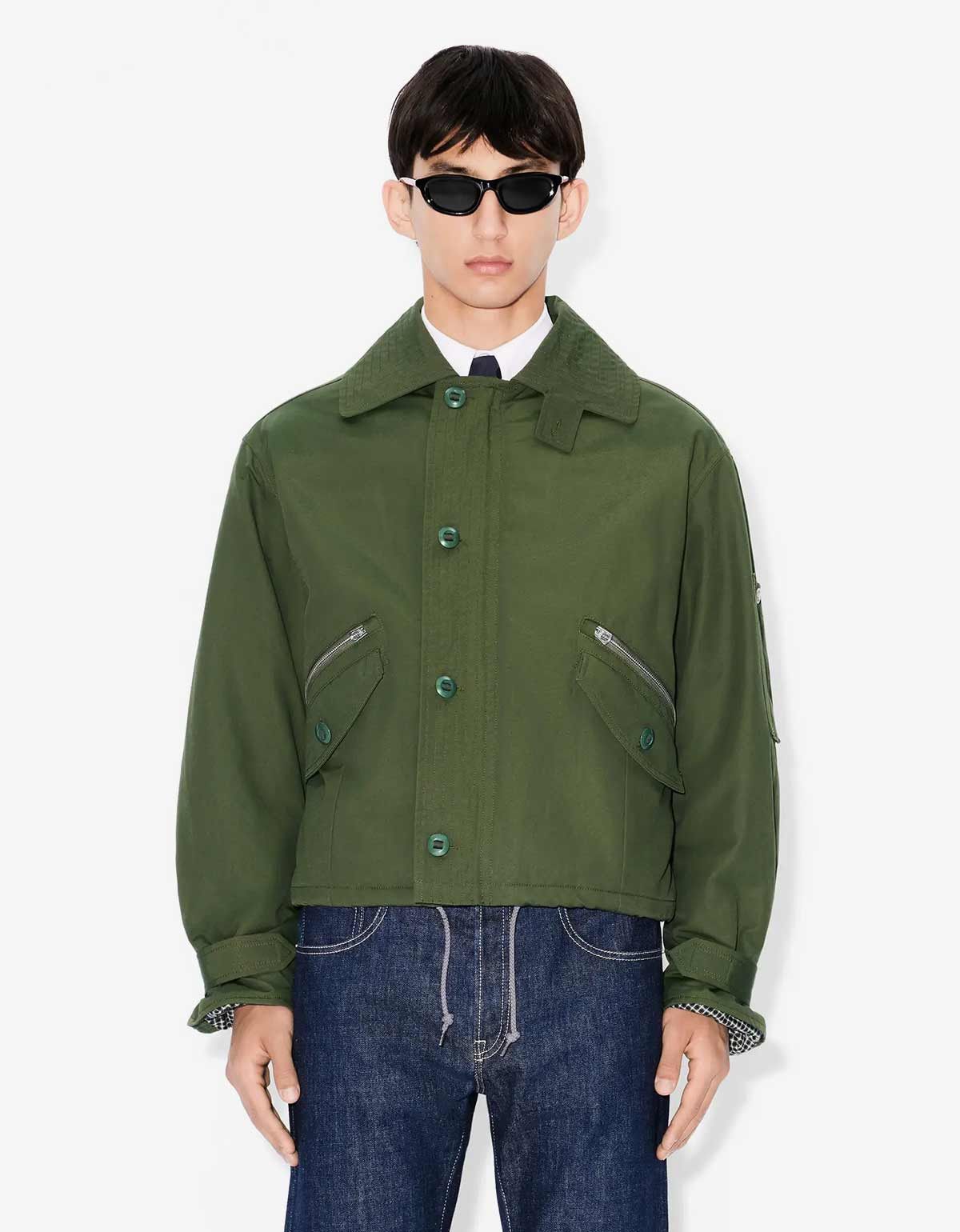 Kenzo Kenzo Green Army Flight Jacket Size US L / EU 52-54 / 3 - 5 Thumbnail