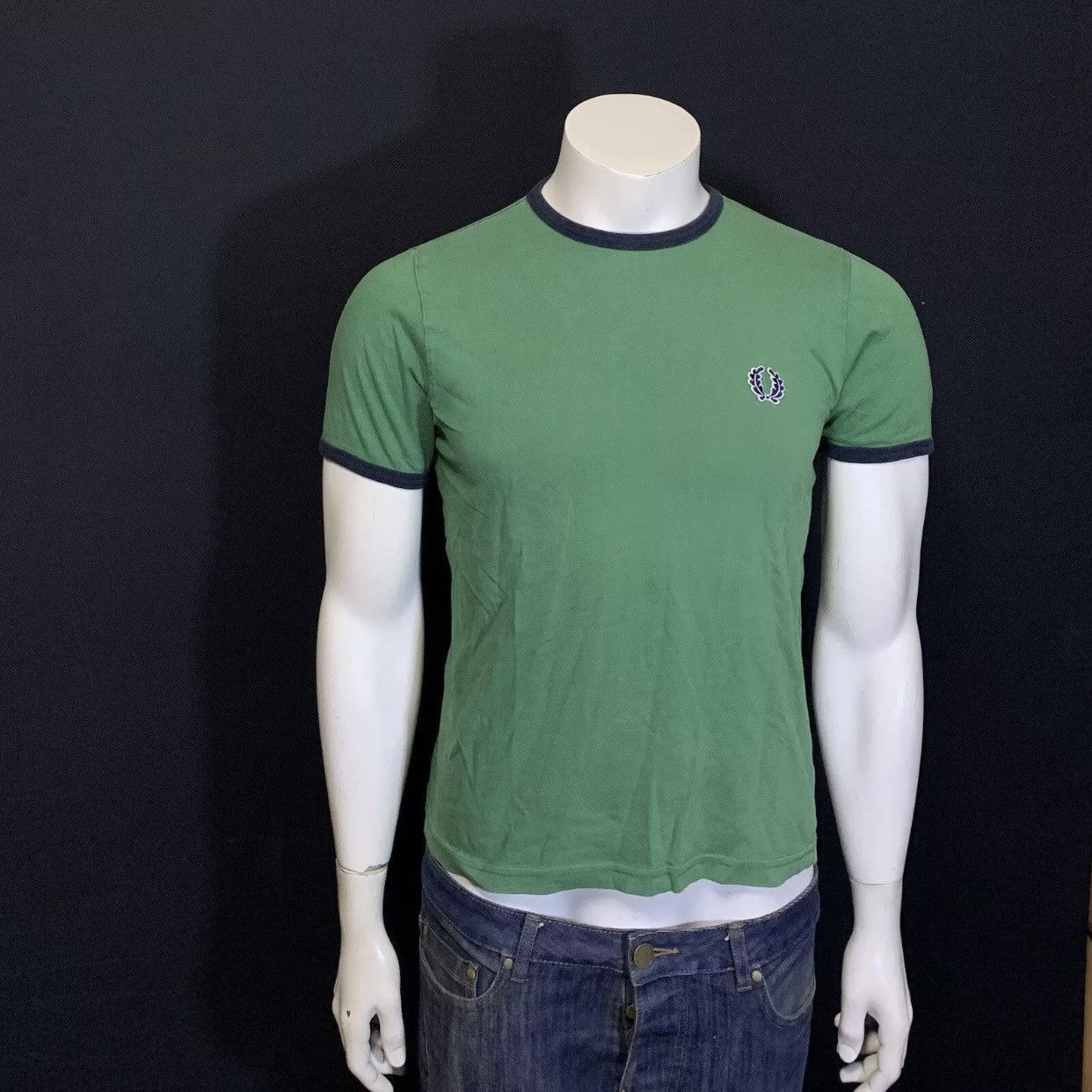 Fred Perry × Vintage 80s 90s Vintage Fred Perry T Shirt Skins Mod Casuals Green Size US S / EU 44-46 / 1 - 2 Thumbnail