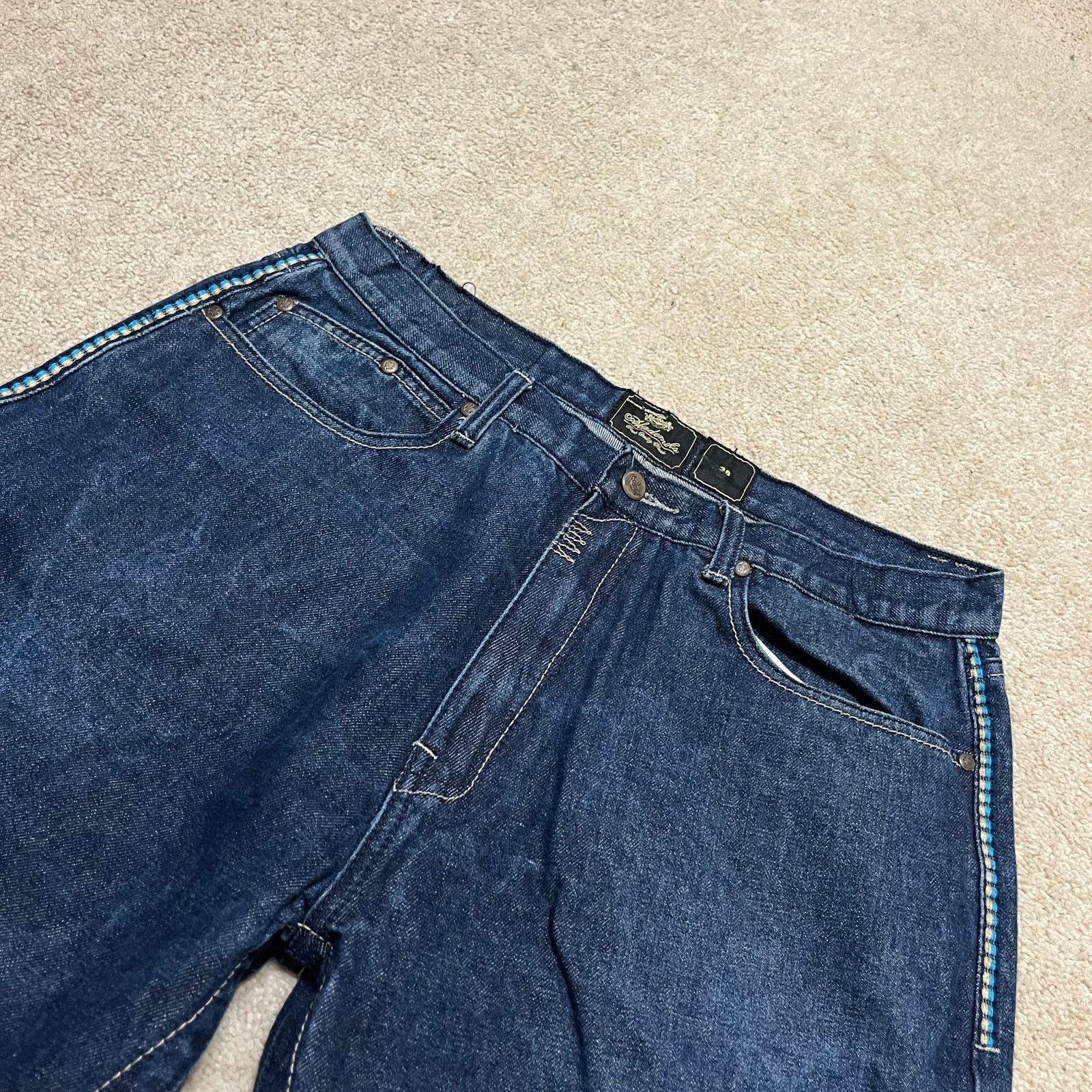 Akademiks Akademiks Y2K Baggy Skater Embroidered Dark Jeans 34Wx31.5L Size US 36 / EU 52 - 4 Thumbnail