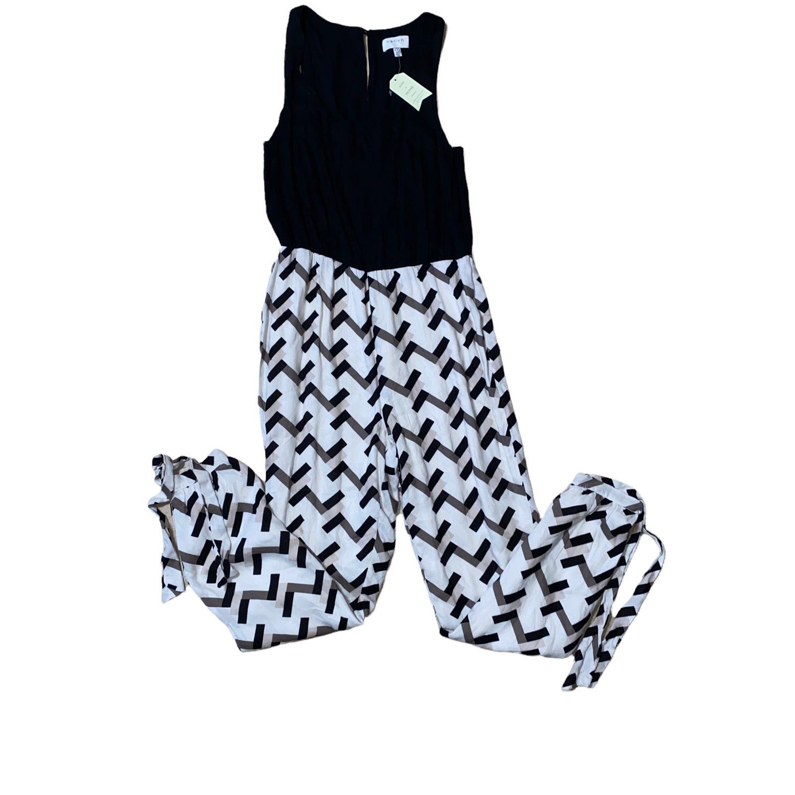 Anthropologie Anthropologie Harlun Anacapa Geometric Jumpsuit Romper S NWT Size 28" / US 6 / IT 42 - 2 Thumbnail