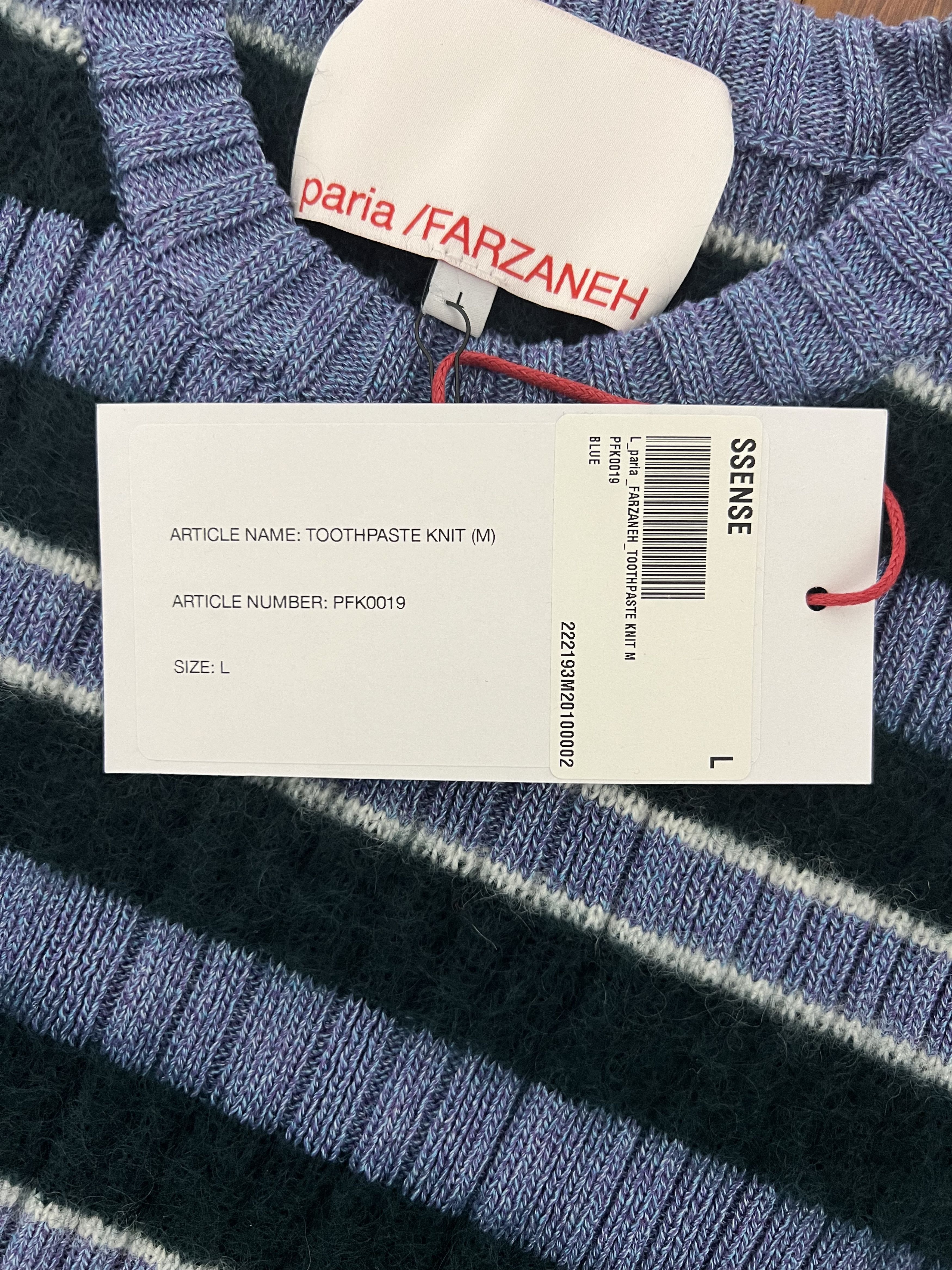Paria Farzaneh 💚 Paria Farzaneh Toothpaste Knit Sweater Large NEW Size US L / EU 52-54 / 3 - 6 Thumbnail