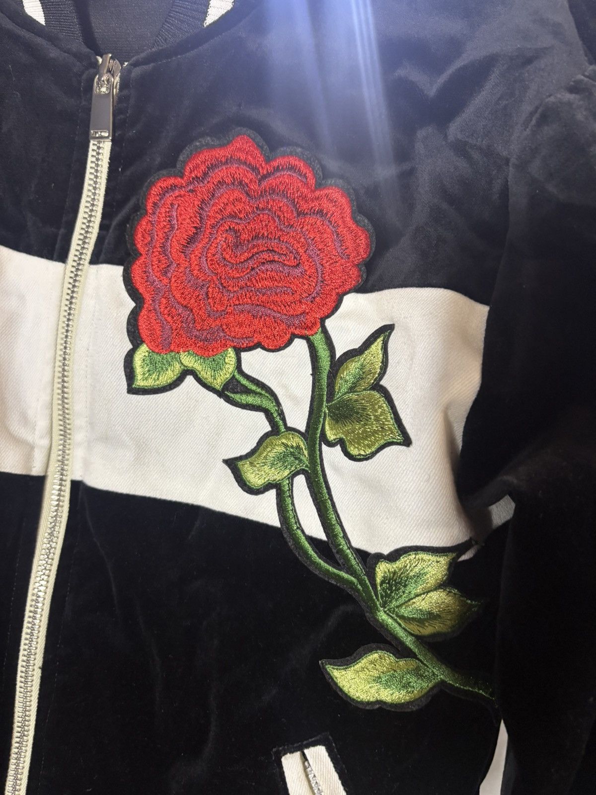 Other Lifeline black and white bomber jacket with rose embroidery Size S / US 4 / IT 40 - 3 Thumbnail