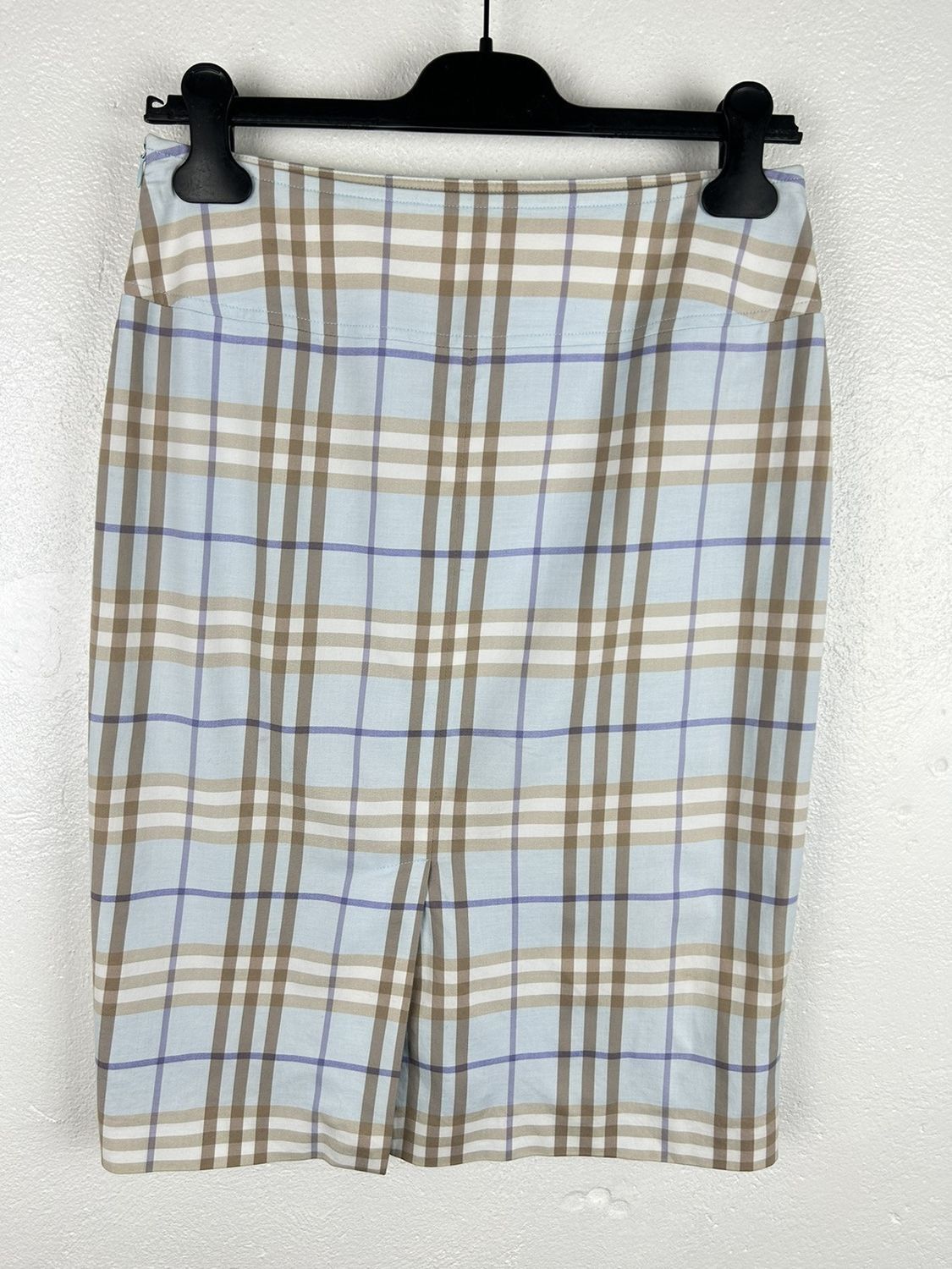 Burberry Burberry Blue Nova Check Pencil Skirt Size US 6 Size 28" / US 6 / IT 42 - 7 Thumbnail