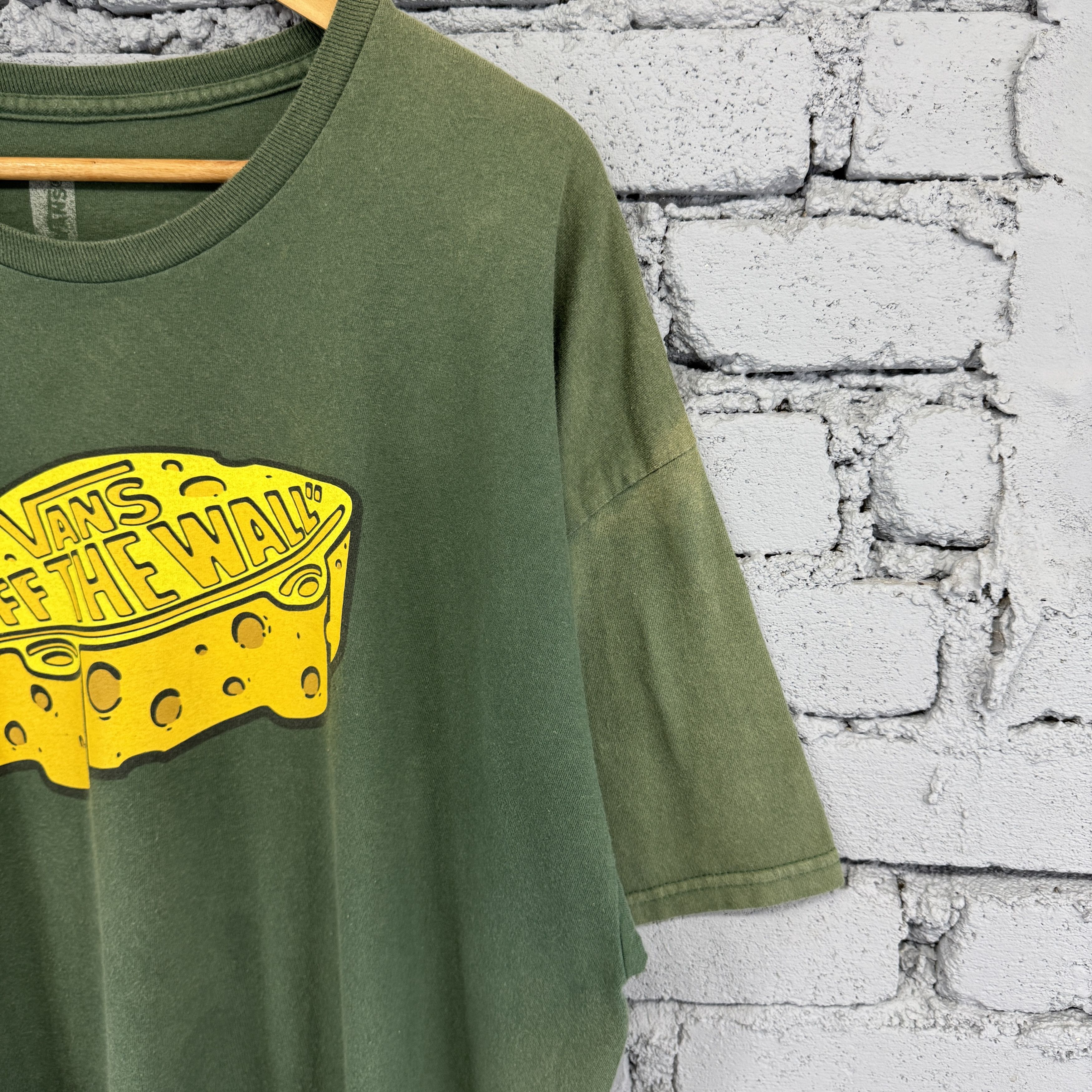 Vans Vans Big Logo "Cheese Head" and "Off The Wall" Faded Tshirt Size US XL / EU 56 / 4 - 4 Thumbnail