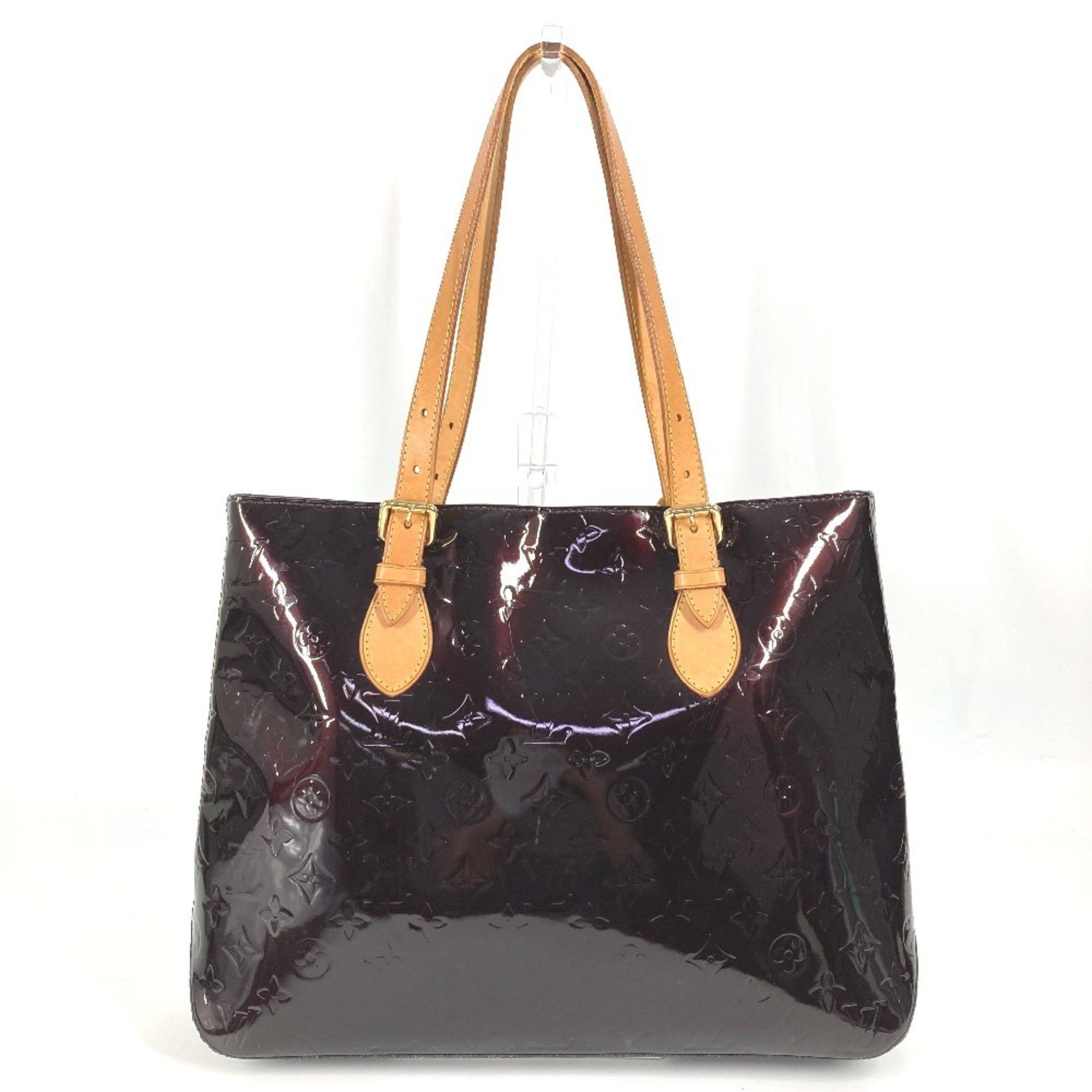 Louis Vuitton M91994 Monogram Vernis Brentwood Tote Bag, Shoulder Blurred, Canvas, Women's, Amaranth, Purple